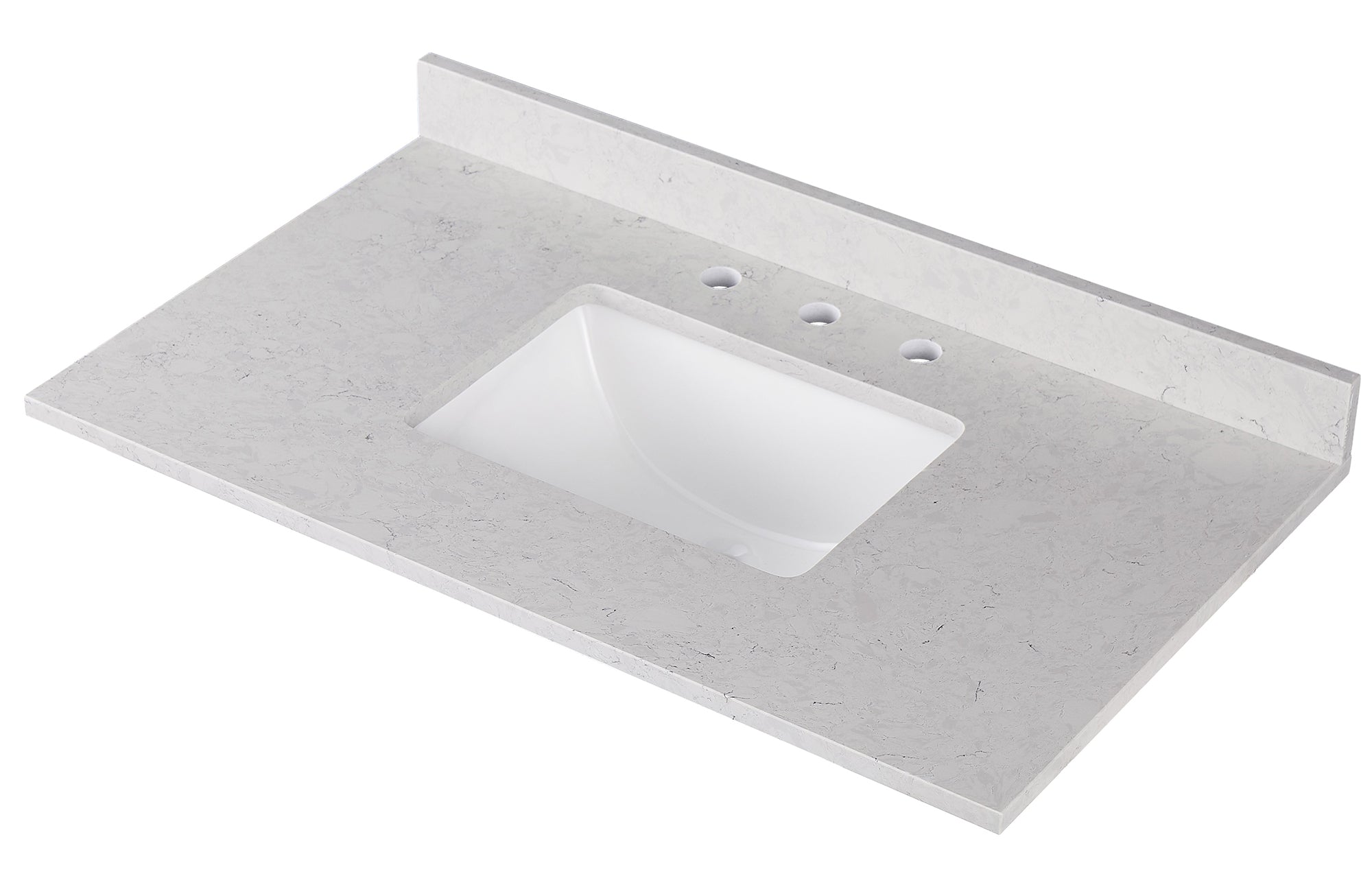 Amalfi 37"W x 22"D Ascot White Engineered Marble Vanity Top with Rectangular Undermount Bowl