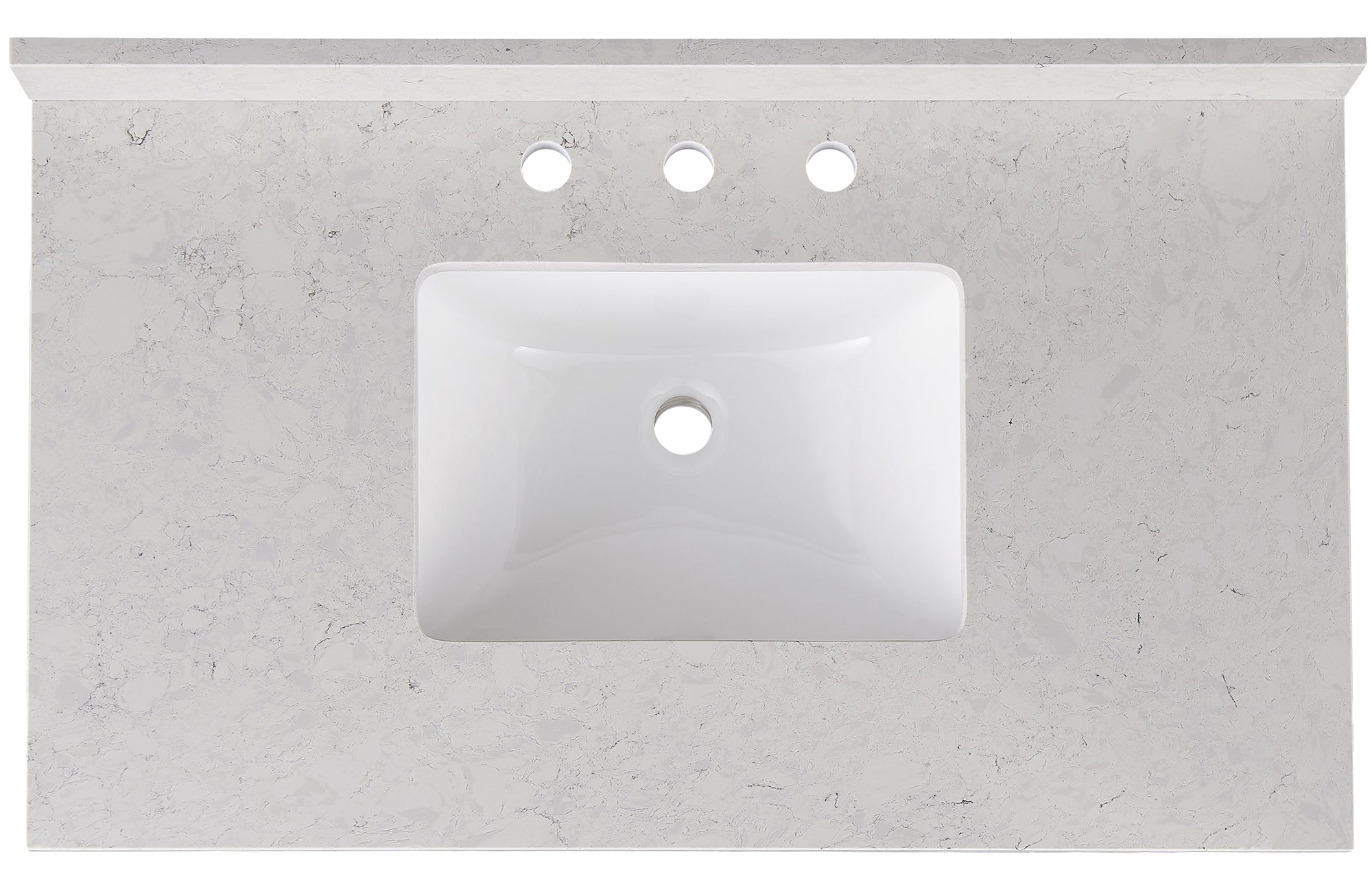 Amalfi 37"W x 22"D Ascot White Engineered Marble Vanity Top with Rectangular Undermount Bowl