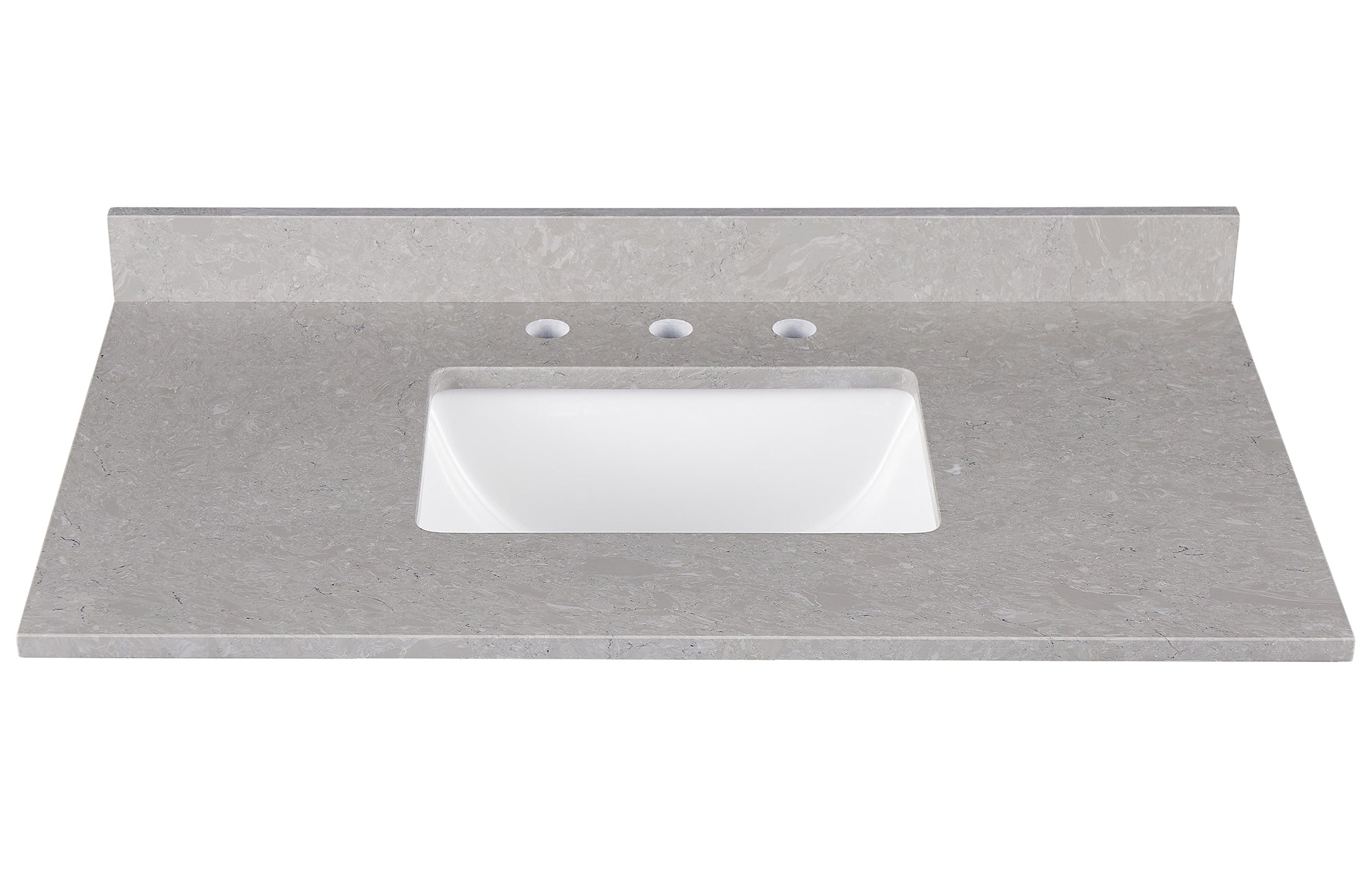 Amalfi 37"W x 22"D Ascot White Engineered Marble Vanity Top with Rectangular Undermount Bowl