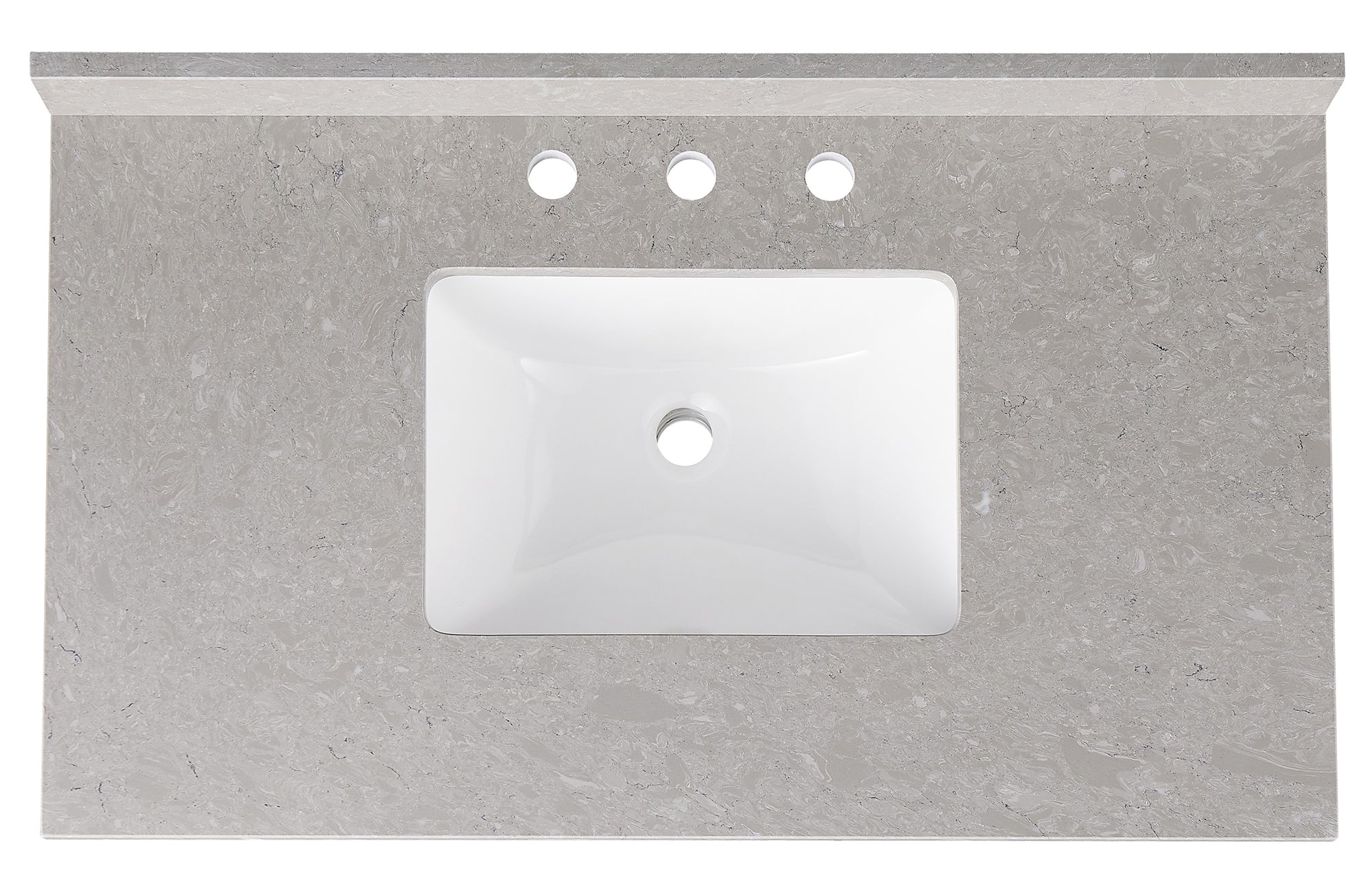 Amalfi 37"W x 22"D Ascot White Engineered Marble Vanity Top with Rectangular Undermount Bowl