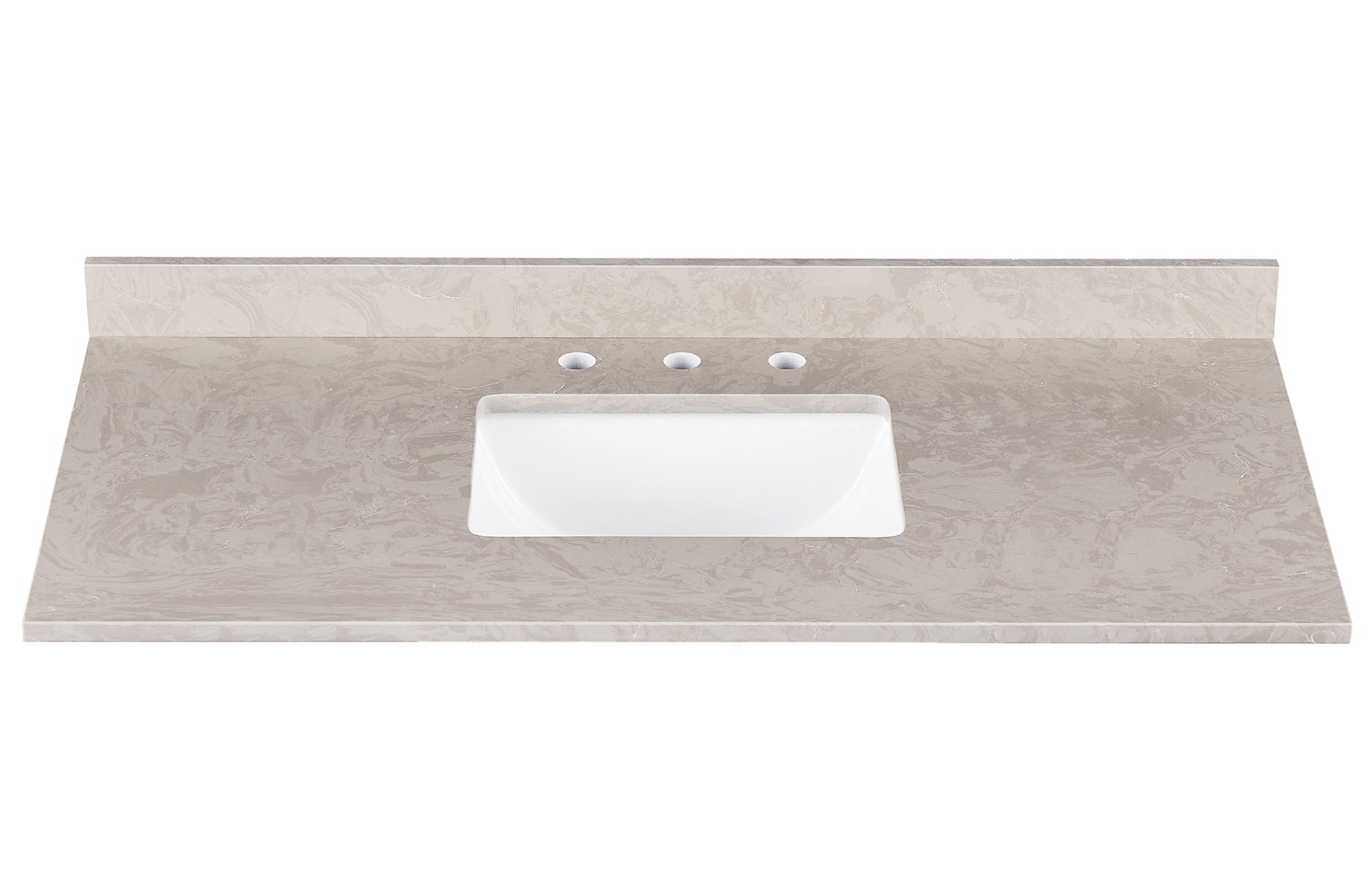 Amalfi 49"W x 22"D Ascot White Engineered Marble Vanity Top with Rectangular Undermount Bowl