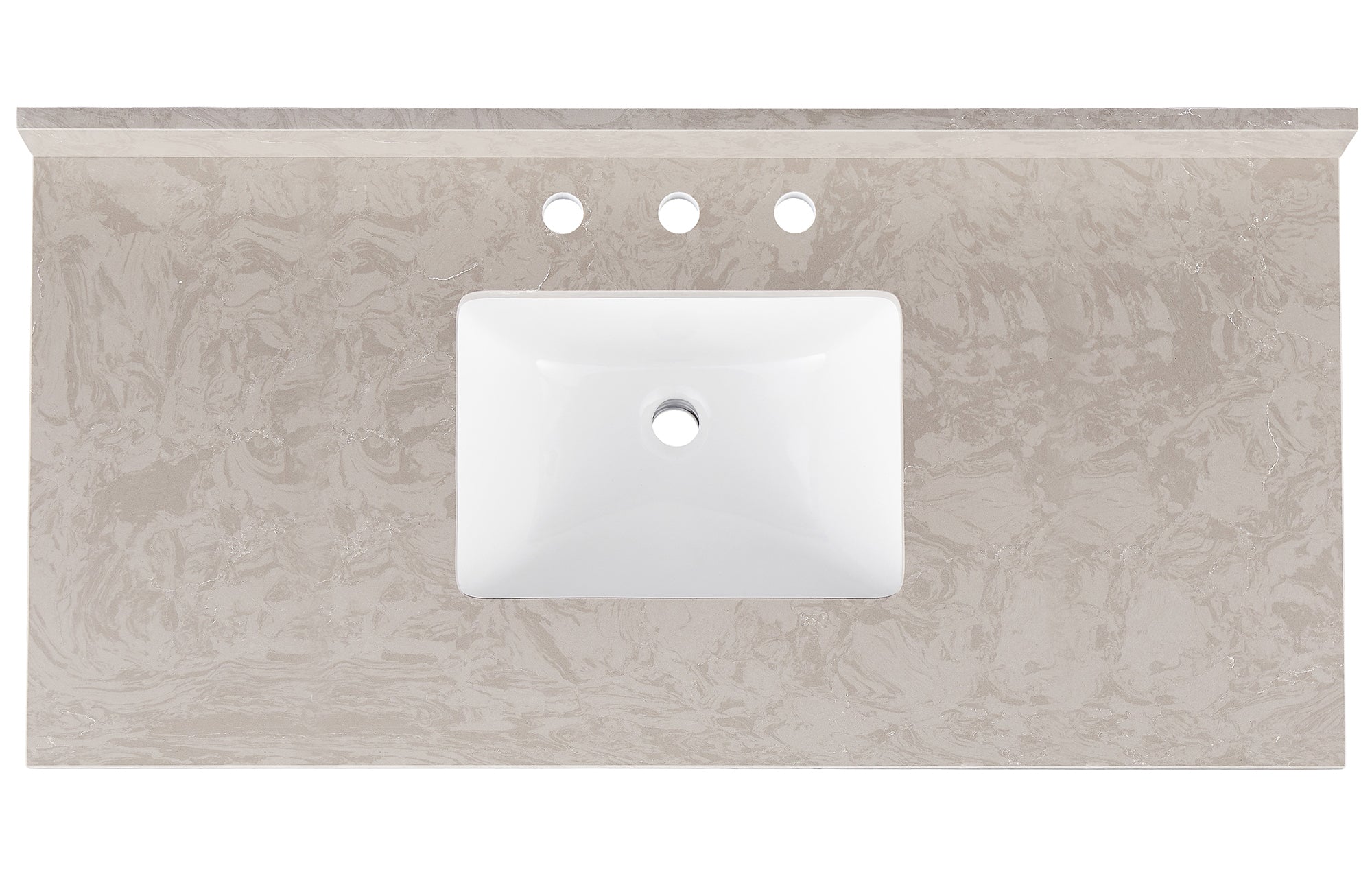 Amalfi 49"W x 22"D Ascot White Engineered Marble Vanity Top with Rectangular Undermount Bowl