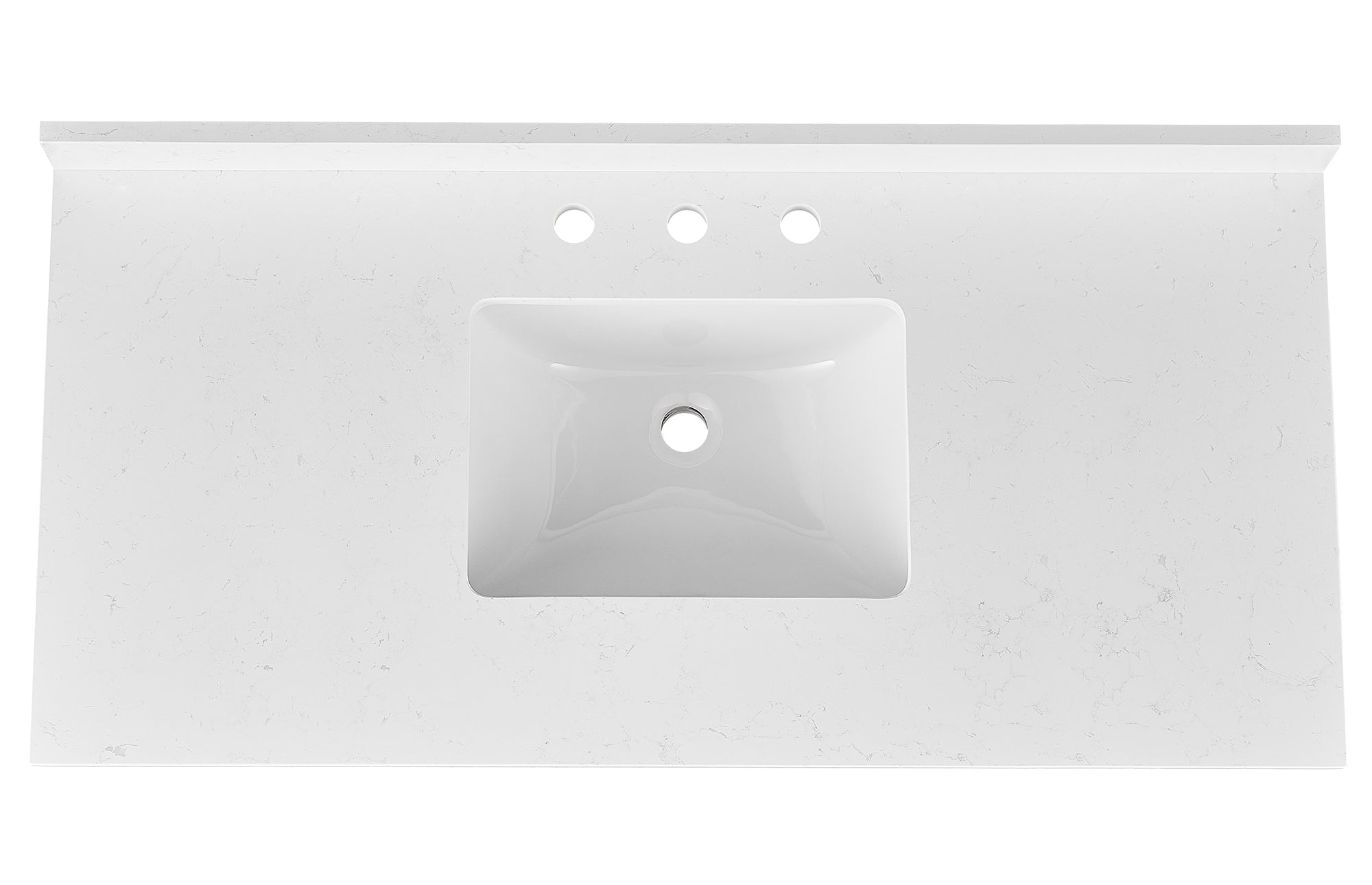 Amalfi 49"W x 22"D Ascot White Engineered Marble Vanity Top with Rectangular Undermount Bowl