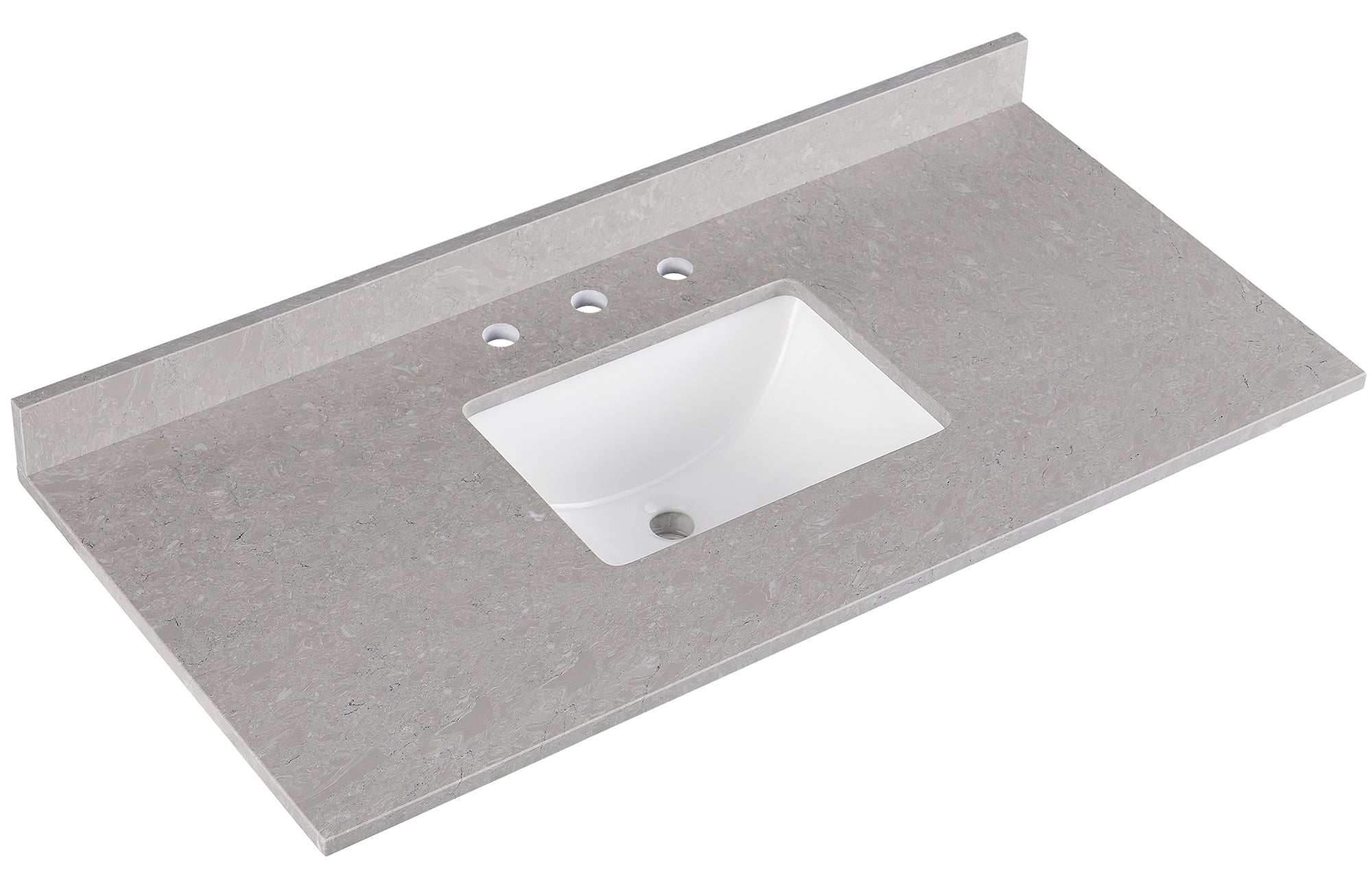 Amalfi 49"W x 22"D Ascot White Engineered Marble Vanity Top with Rectangular Undermount Bowl