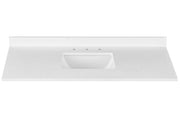 Encimera de tocador de mármol blanco Ascot de 49" de ancho x 22" de profundidad con lavabo rectangular bajo encimera