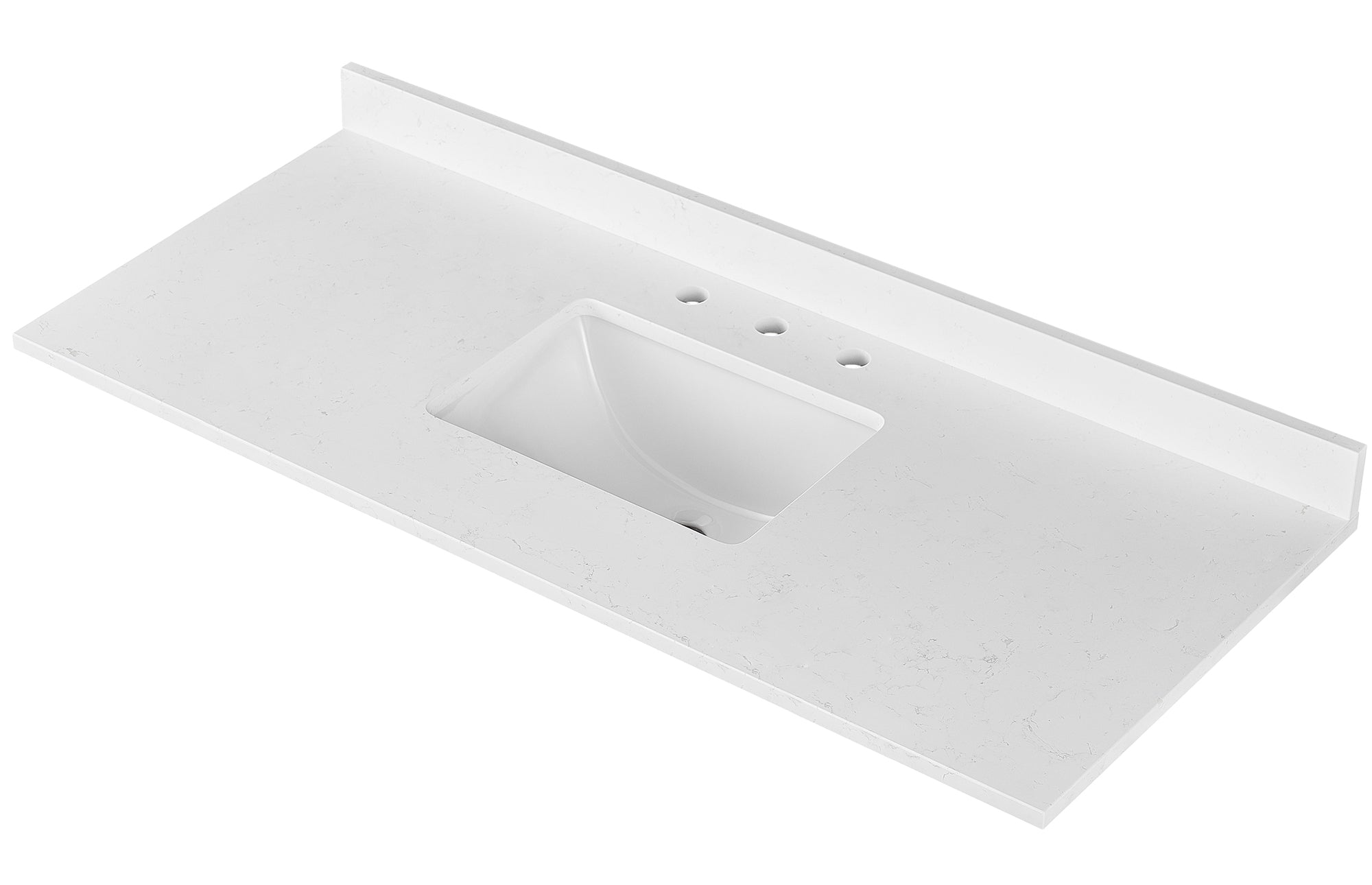 Amalfi 61"W x 22"D Ascot White Engineered Marble Vanity Top with Rectangular Undermount Bowl