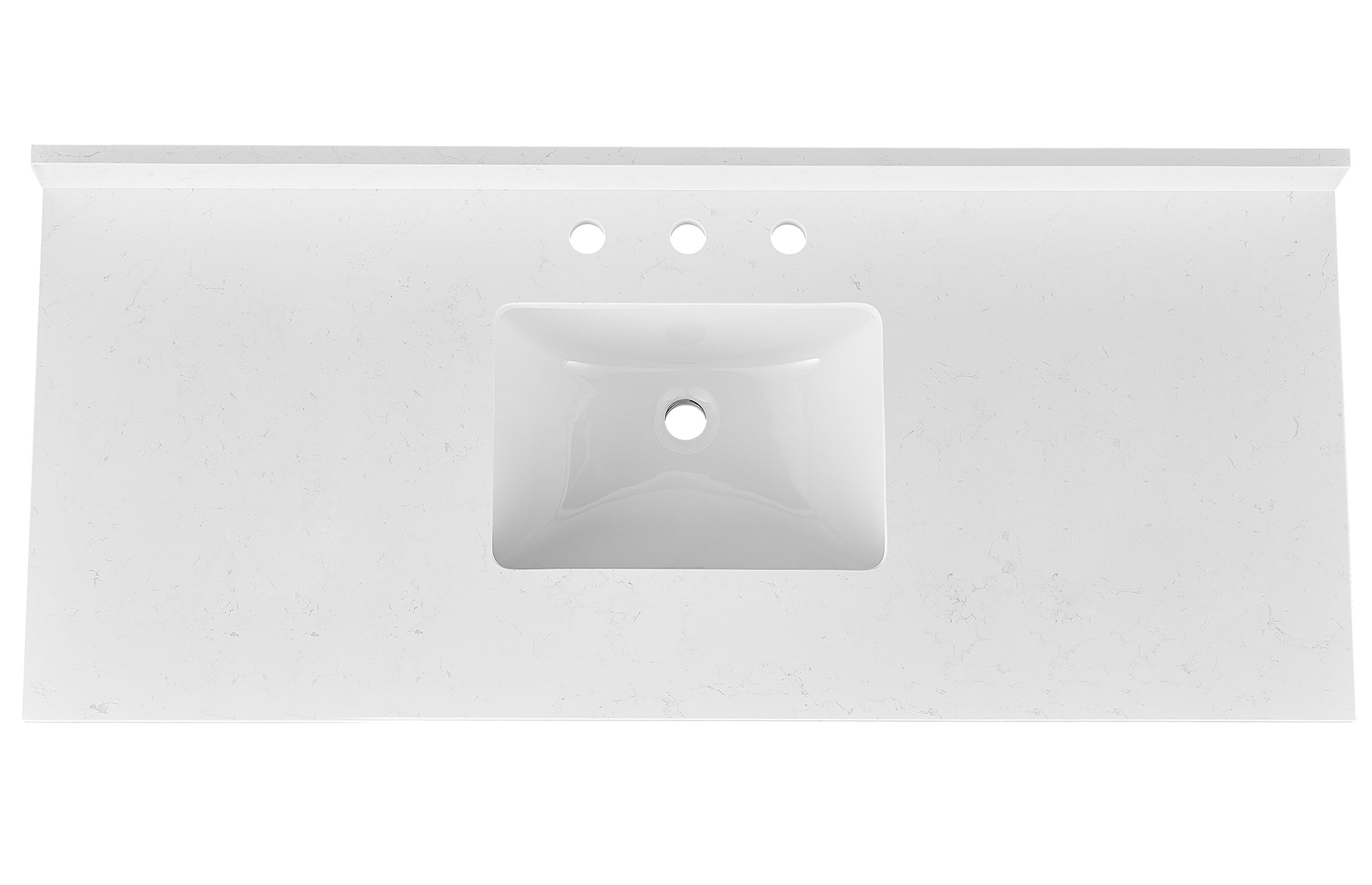 Amalfi 61"W x 22"D Ascot White Engineered Marble Vanity Top with Rectangular Undermount Bowl