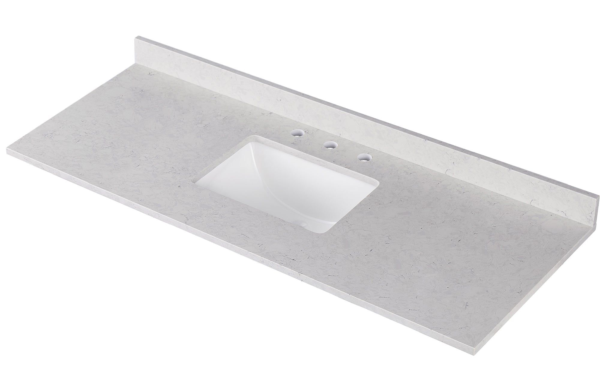 Amalfi 61"W x 22"D Ascot White Engineered Marble Vanity Top with Rectangular Undermount Bowl