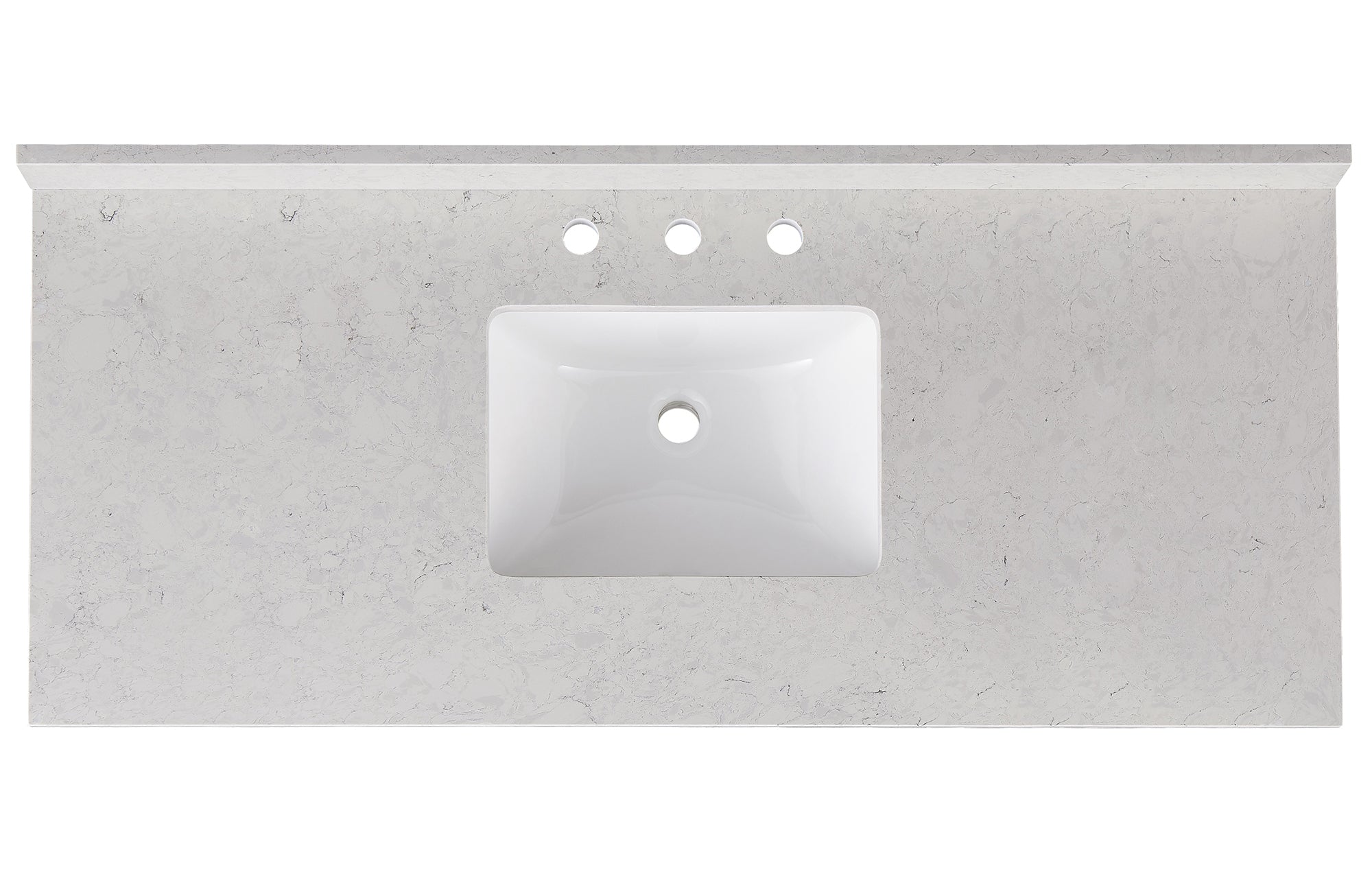 Amalfi 61"W x 22"D Ascot White Engineered Marble Vanity Top with Rectangular Undermount Bowl