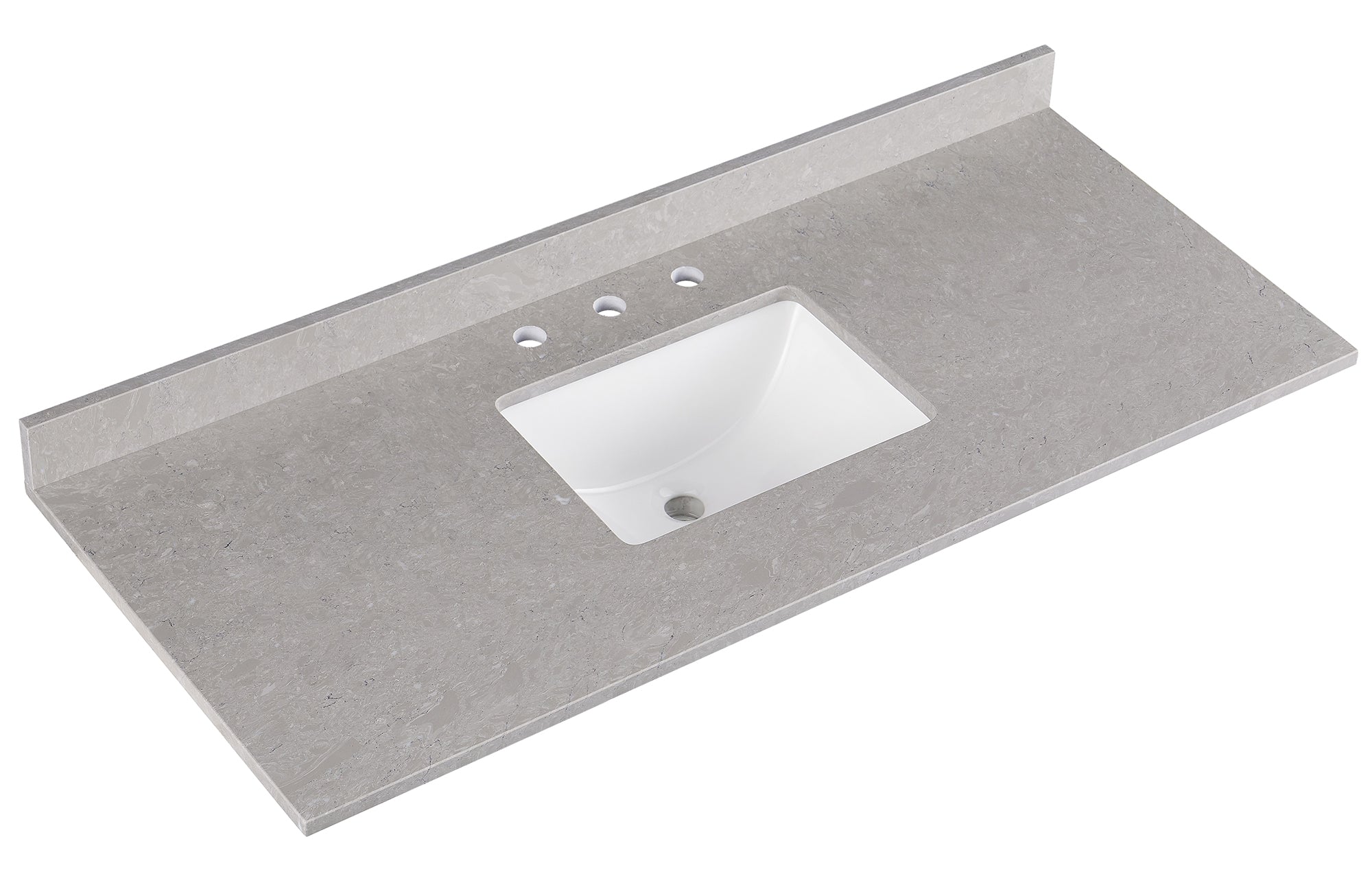 Amalfi 61"W x 22"D Ascot White Engineered Marble Vanity Top with Rectangular Undermount Bowl