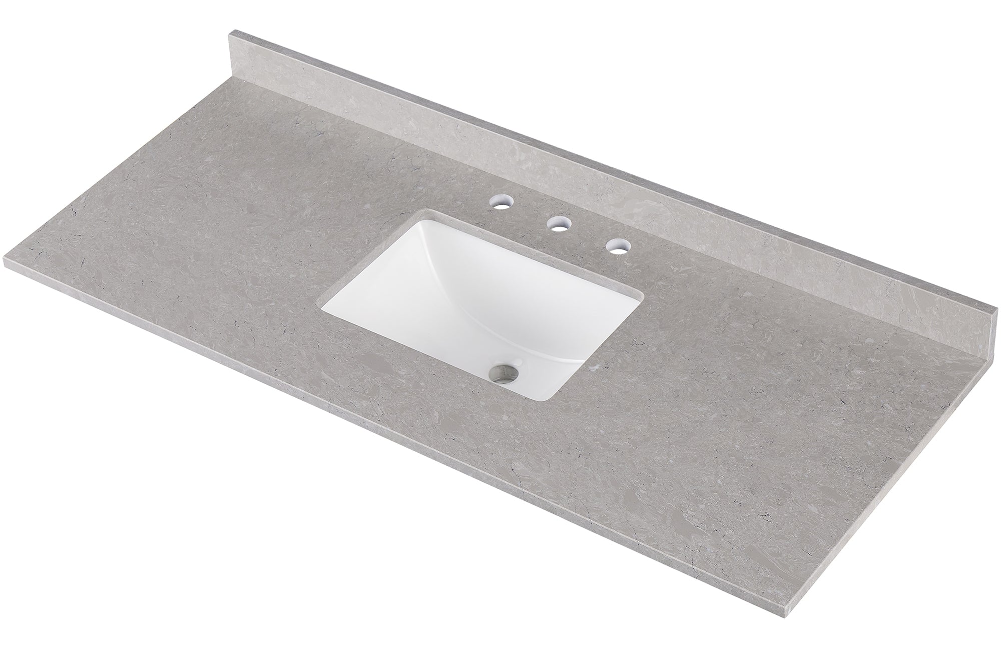 Amalfi 61"W x 22"D Ascot White Engineered Marble Vanity Top with Rectangular Undermount Bowl