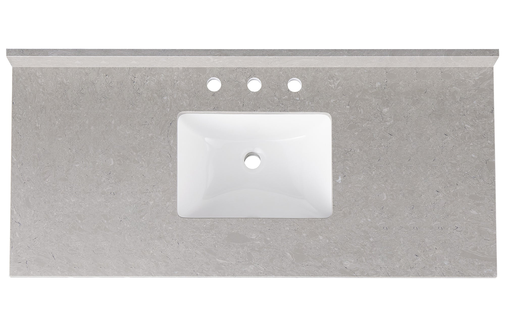 Amalfi 61"W x 22"D Ascot White Engineered Marble Vanity Top with Rectangular Undermount Bowl