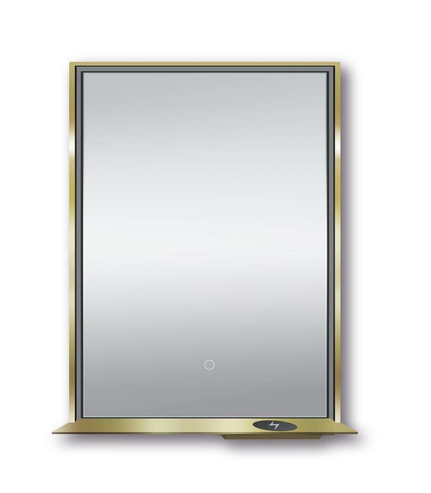 The Allegra rectangular LED bathroom mirror with Bluetooth speaker, wireless charging, and anti-fog