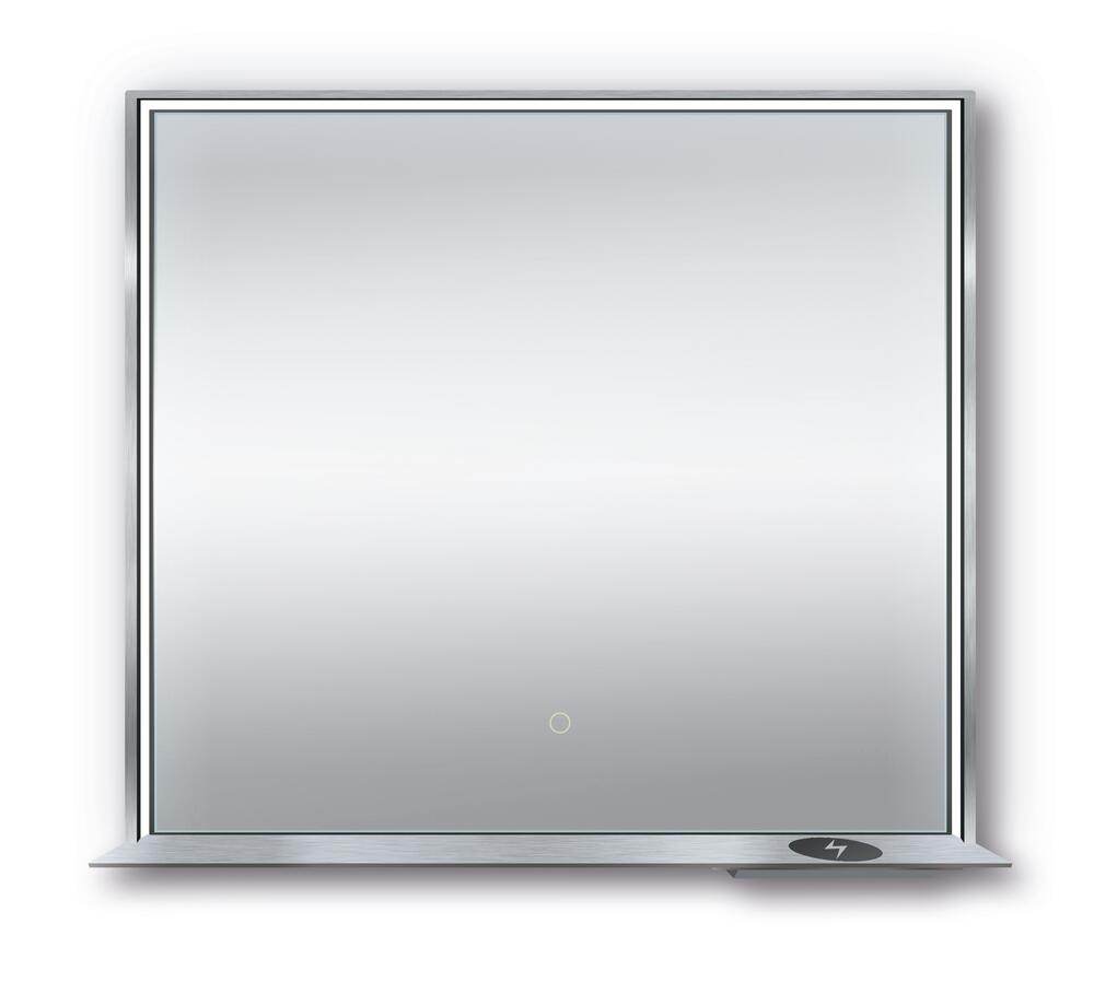 Allegra 36"W x 32"H Framed LED Mirror with Bluetooth Speaker and Wireless Cell Phone Charger - Available in 3 colors - Dreamwerks