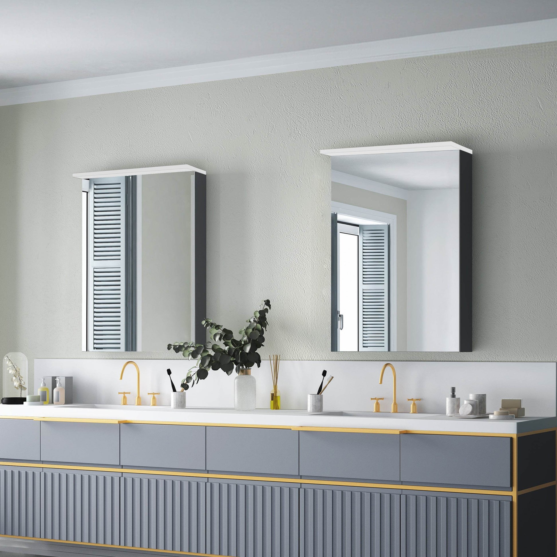 Garet 20"x28" LED Medicine Cabinet with Dimmable Lighting and Modern Bathroom Storage