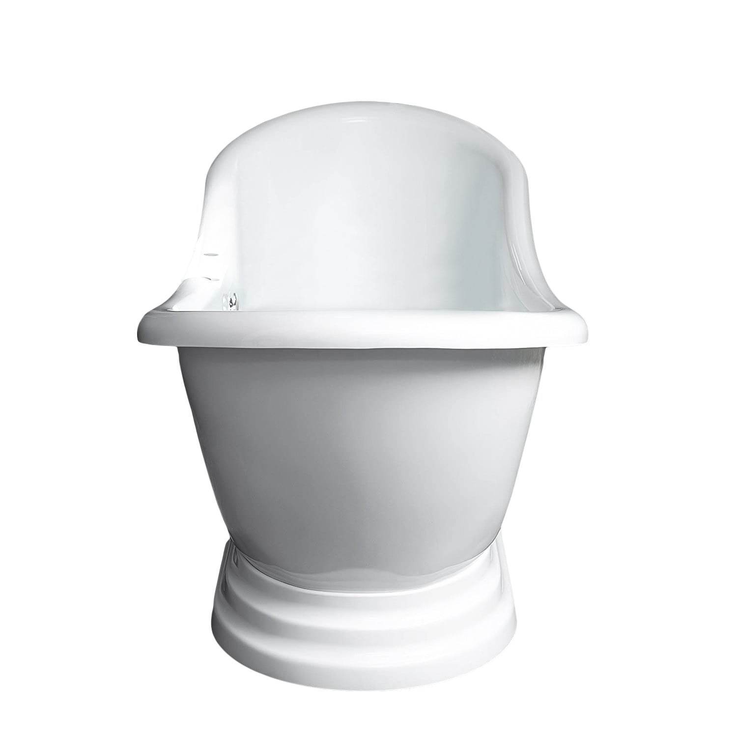 Dreamwerks 5.75 ft. acrylic freestanding pedestal bathtub – 30" wide ergonomic soaking tub