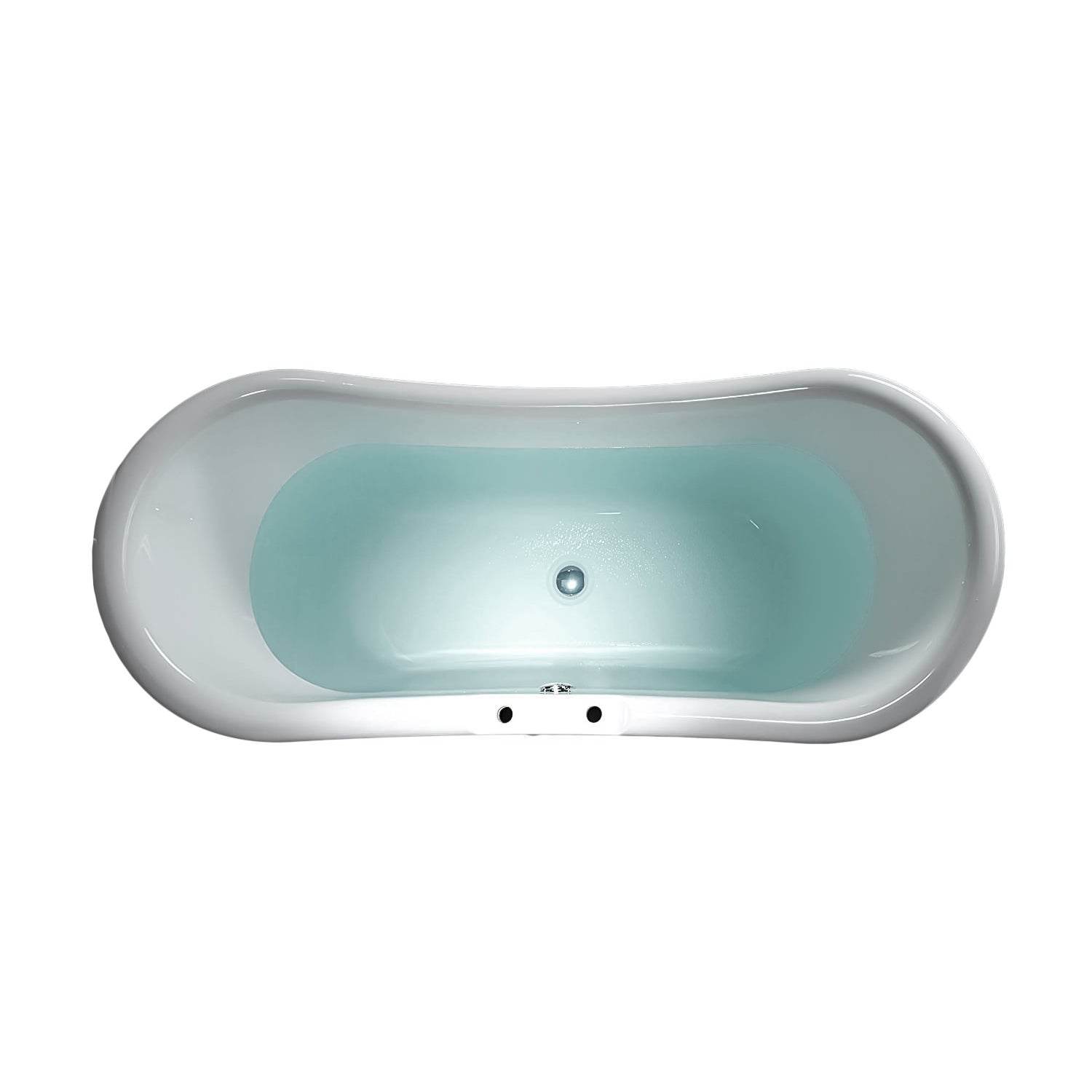 Dreamwerks 5.75 ft. acrylic freestanding pedestal bathtub – 30" wide ergonomic soaking tub