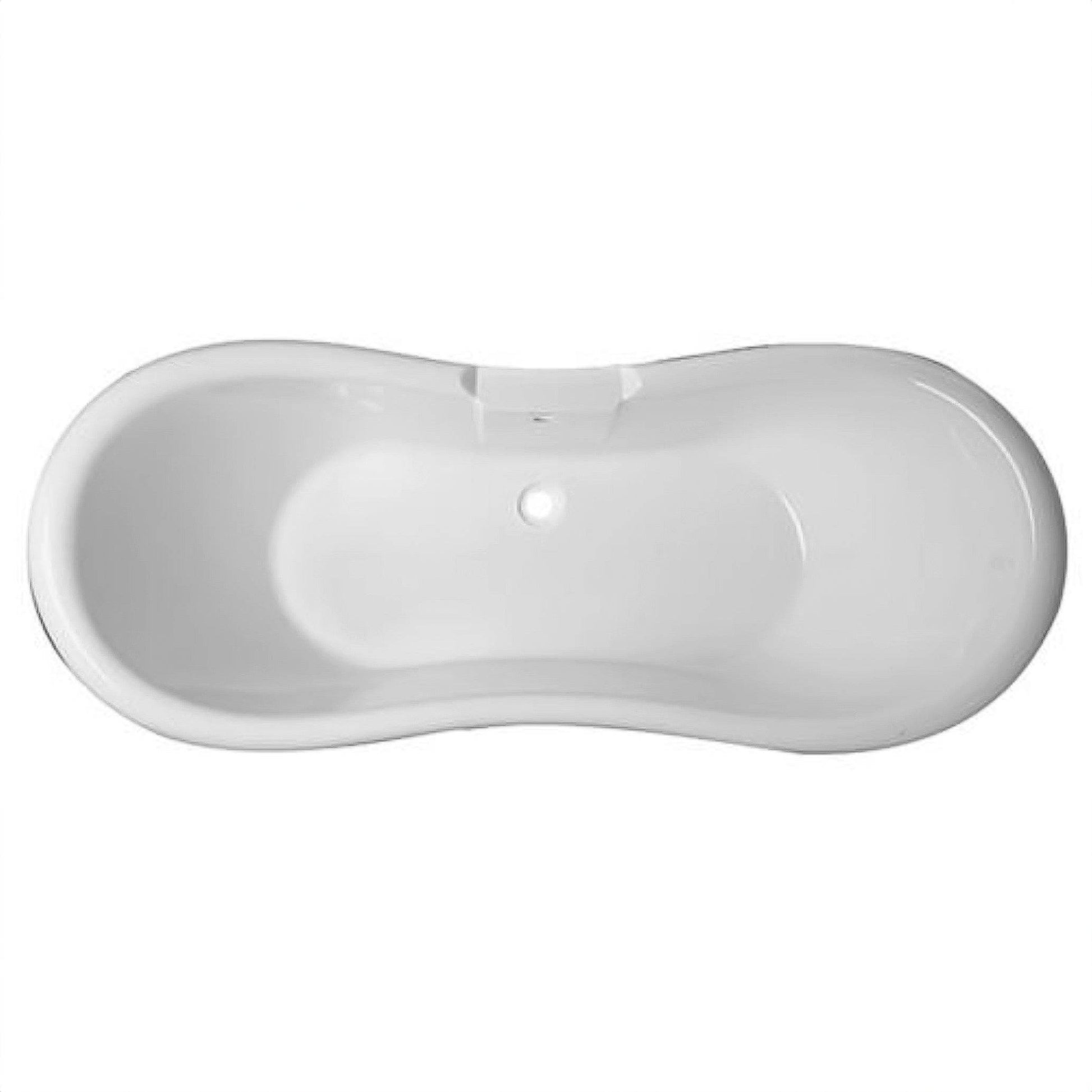 Dreamwerks 5.75 ft. acrylic freestanding pedestal bathtub – 30" wide ergonomic soaking tub