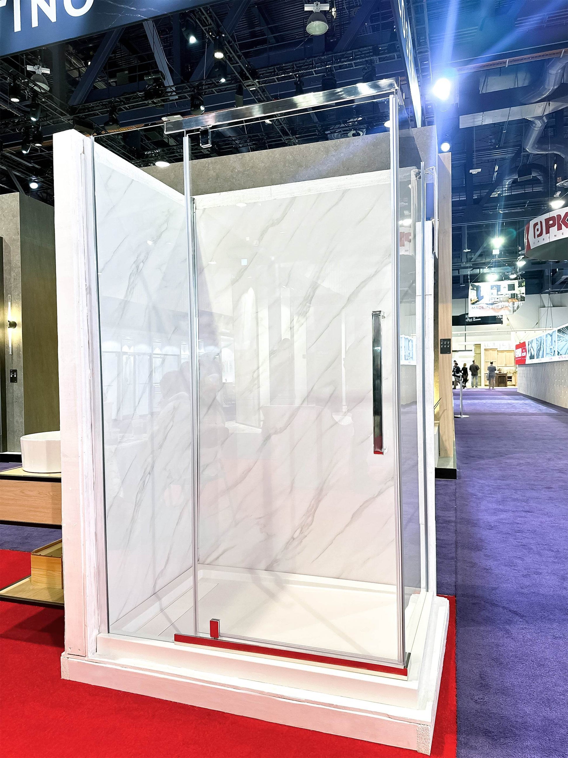 Vienna chrome shower kit with pivot shower door and durable base – all-in-one bathroom upgrade