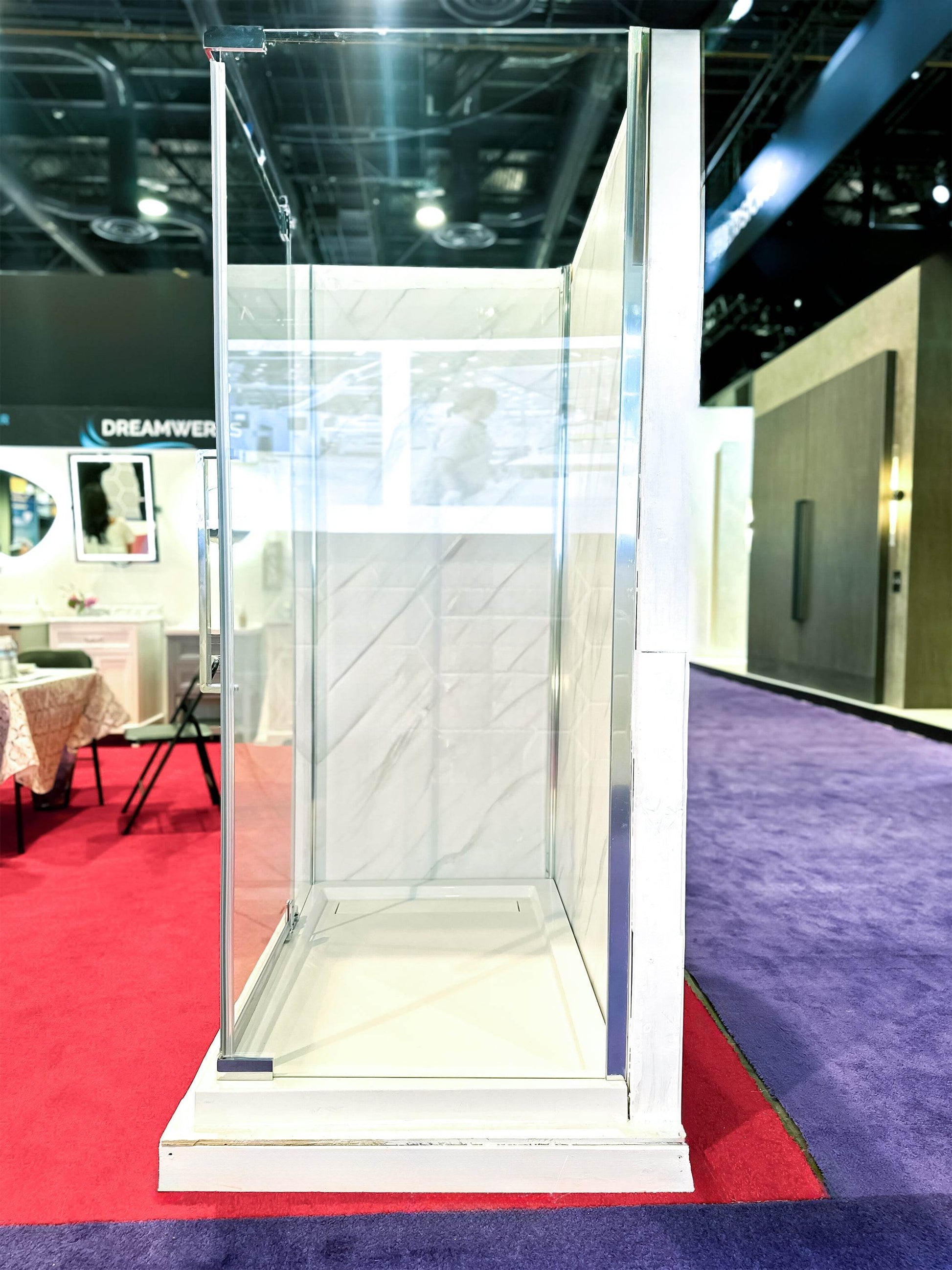 Vienna chrome shower kit with pivot shower door and durable base – all-in-one bathroom upgrade