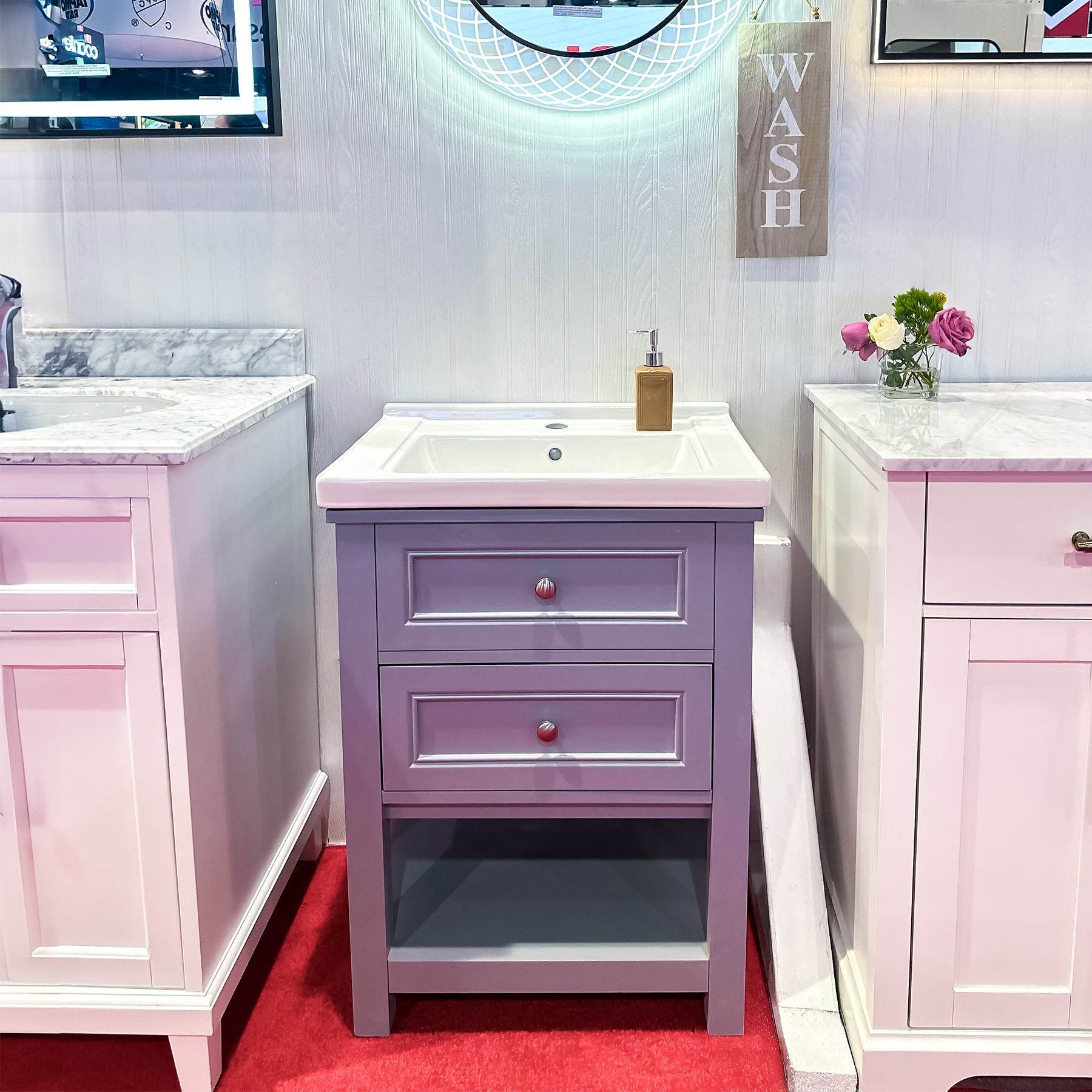 Sienna 24" W x 22" D x 33" H Vanity In Gray with Ceramic Vanity Top - Dreamwerks