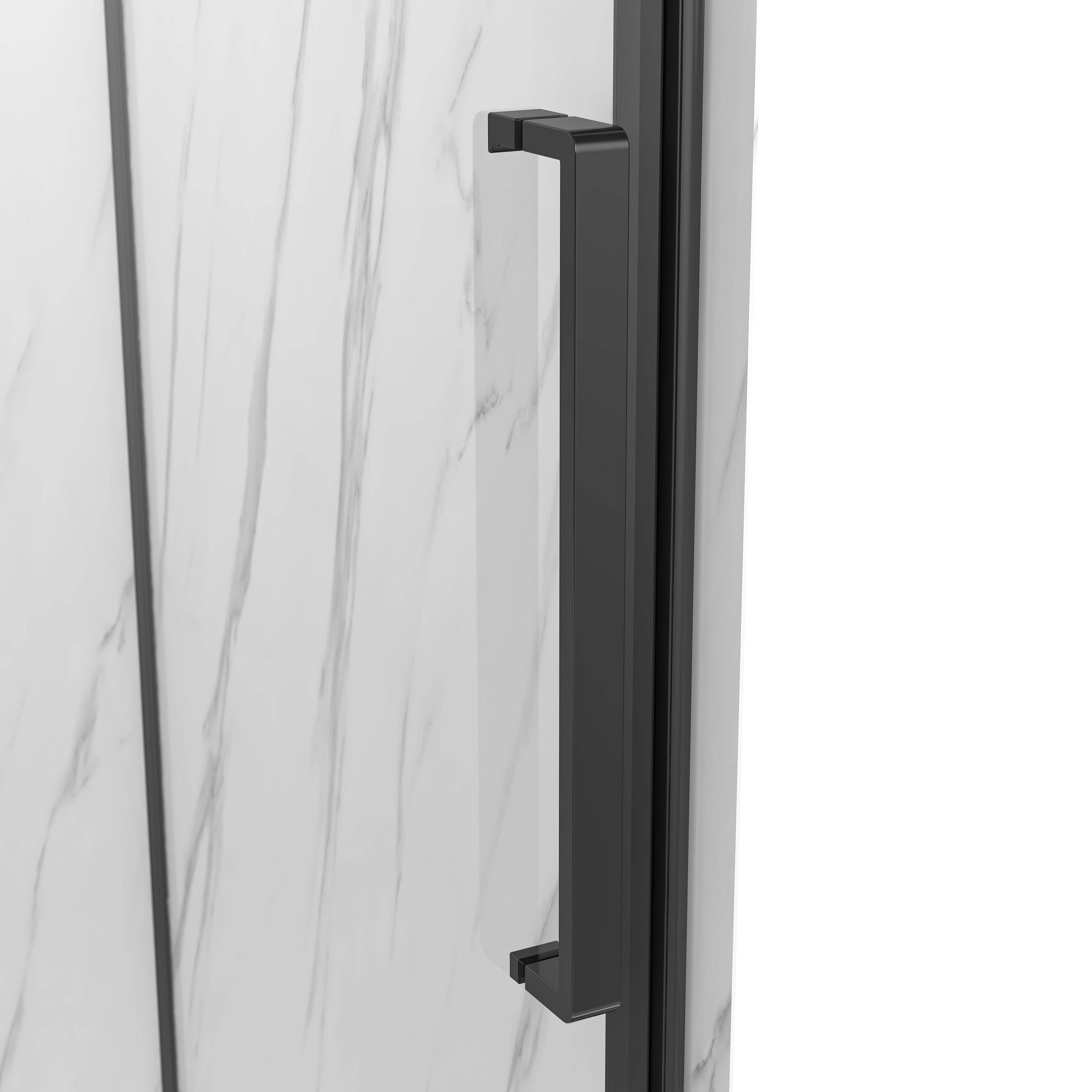 York 36 in. W x 36 in. D x 79 in. H Alcove Black Shower Kit - Dreamwerks