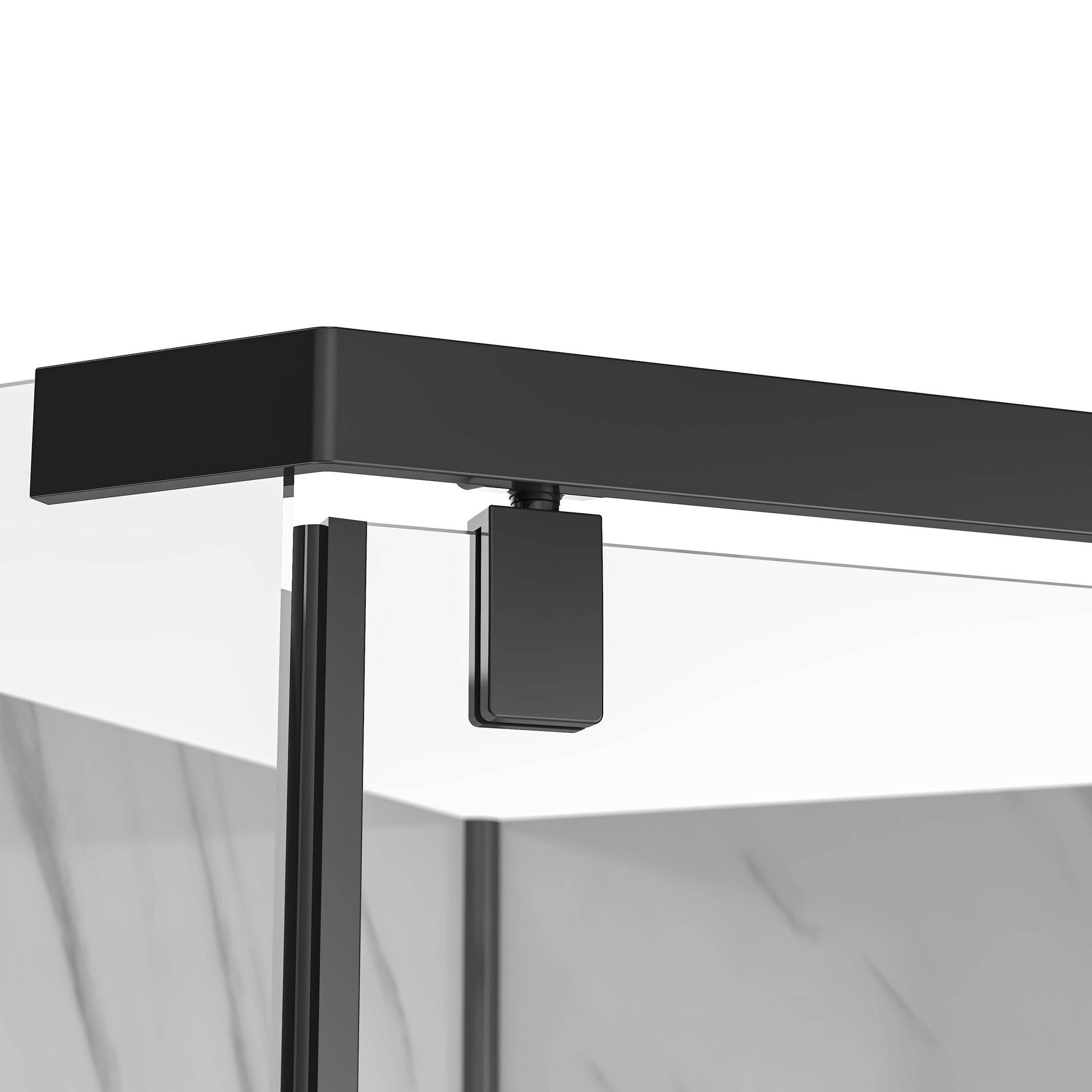 Capri 38 in. W x 38 in. D x 79 in. H Neo Angle Black Shower Kit - Dreamwerks