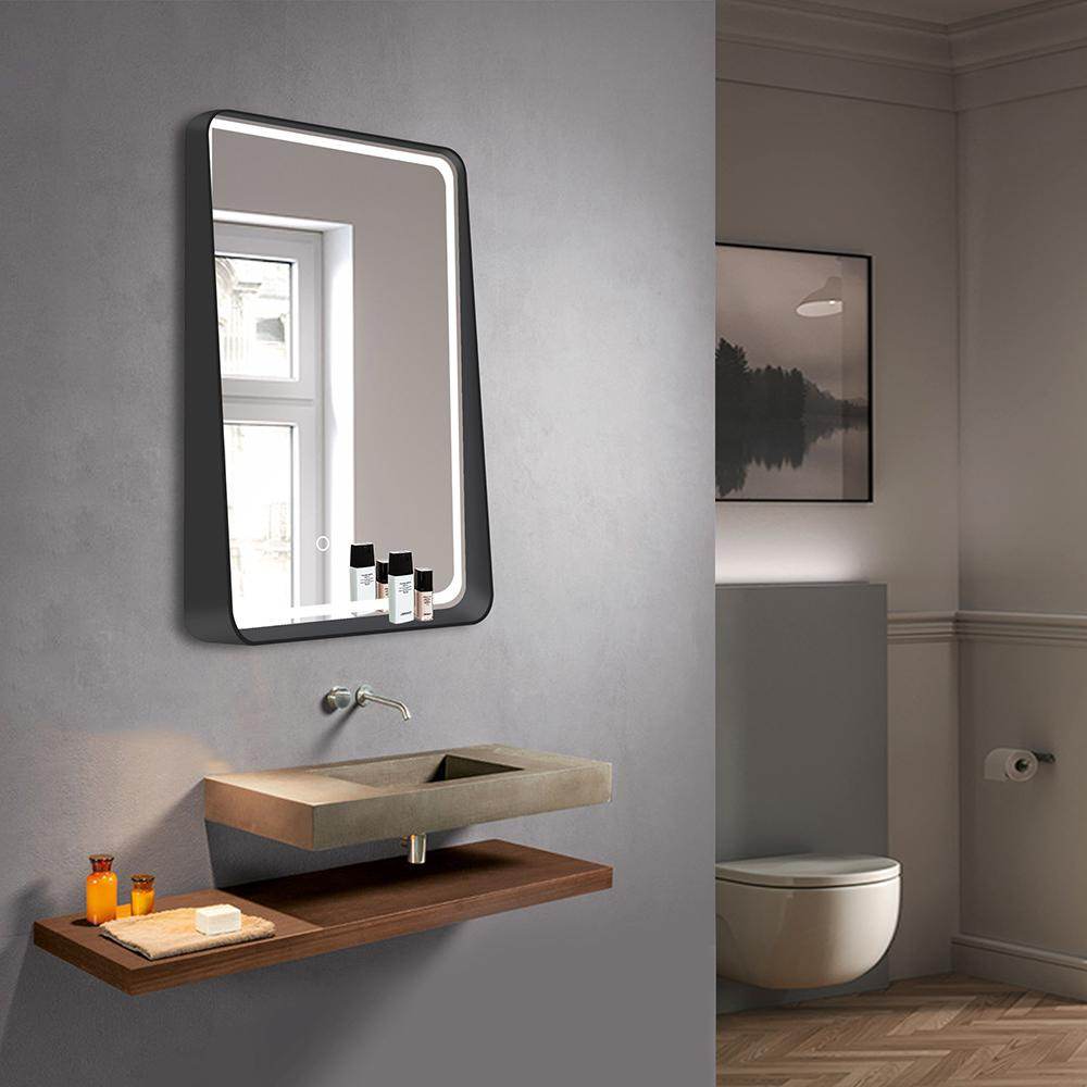 Zara 24"W x 32"H LED Lighted Mirror with Integrated Shelf - Dreamwerks