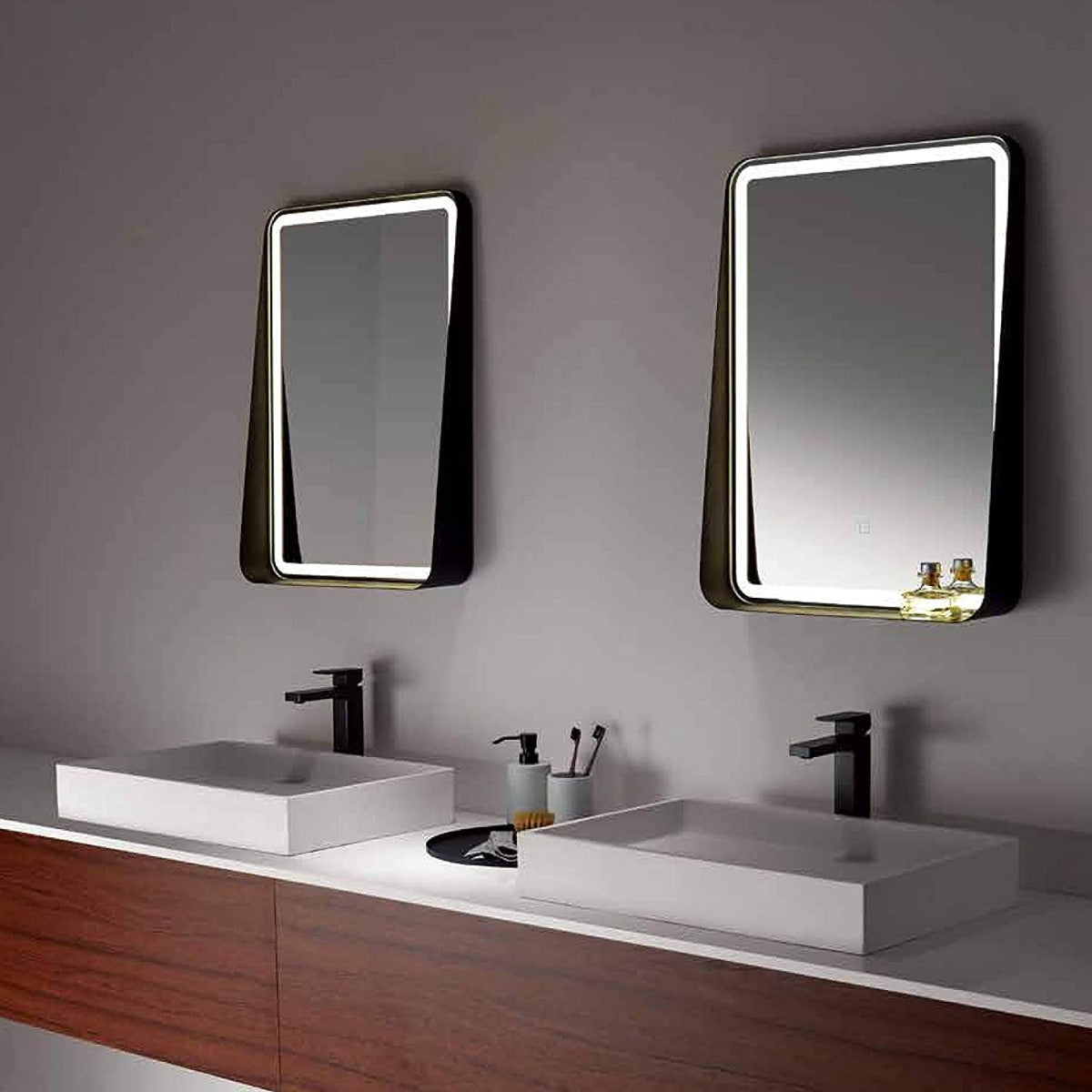 Zara 24"W x 32"H LED Lighted Mirror with Integrated Shelf - Dreamwerks