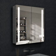 Solis LED Medicine Cabinet with Dimmable Lighting & Mirrored Doors – Waterproof Storage