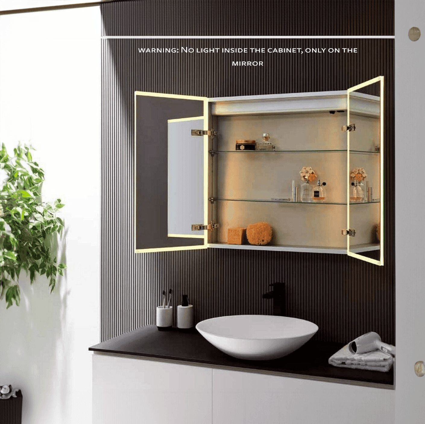 Dani 28"W X 28"H LED Medicine Cabinet with Mirrored Doors - Dreamwerks