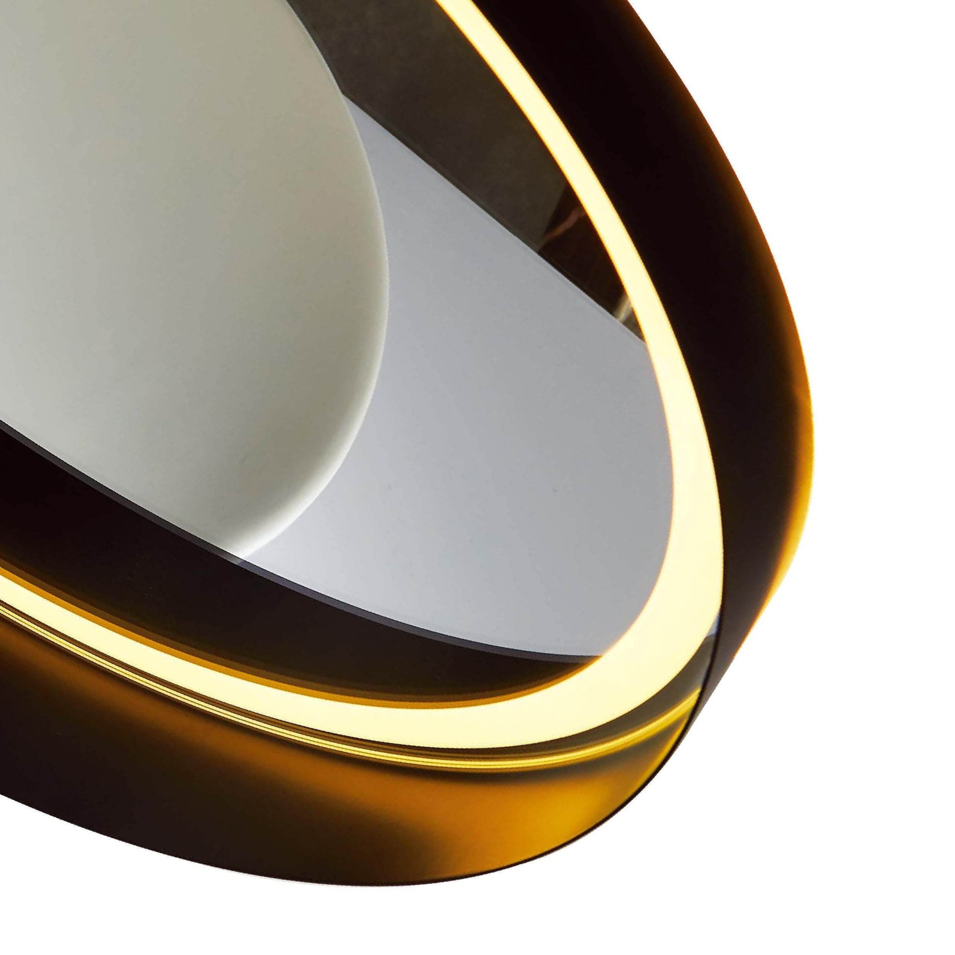 Natalya 30" Round LED Mirror with Gold Rim – Dimmable Lighting, Elegant Bathroom Mirror