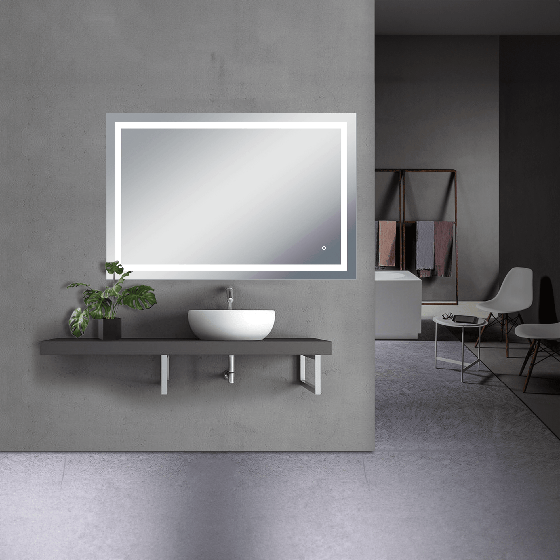 Riga Defogger Mirror with Dimmable LED – Luxury Illuminated Wall Mirror in 4 Sizes | Dreamwerks