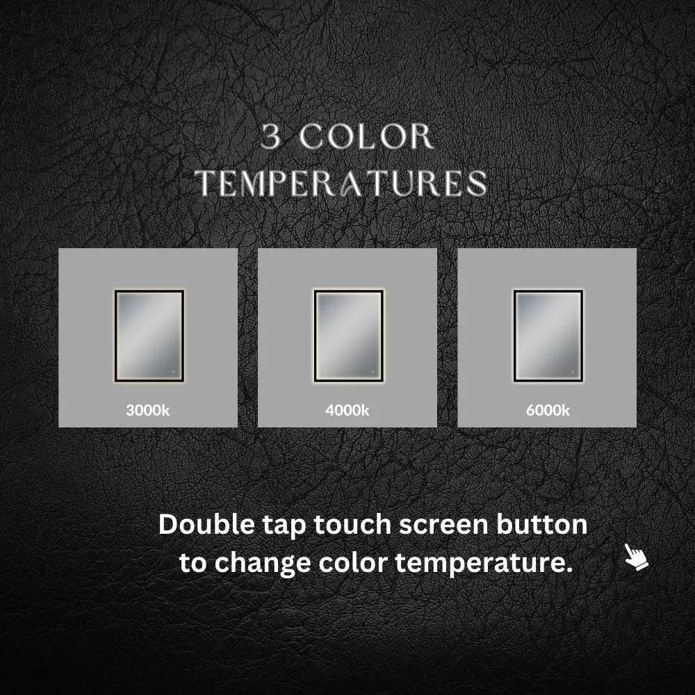 LEO Front & Backlit LED Lighted Mirror with Dimmer & Defogger - Available in 2 Sizes - Dreamwerks