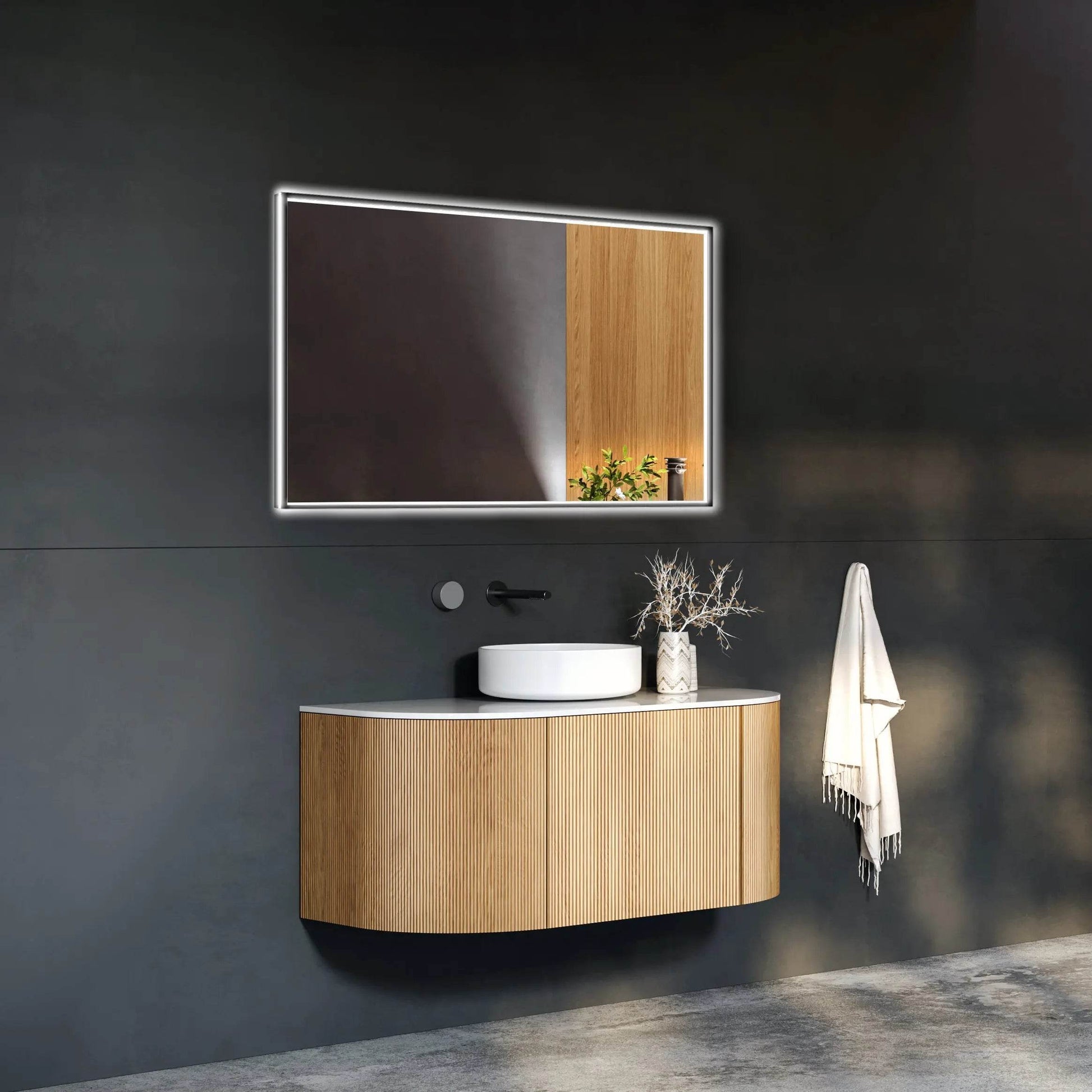 LEO Front & Backlit LED Lighted Mirror with Dimmer & Defogger - Available in 2 Sizes - Dreamwerks