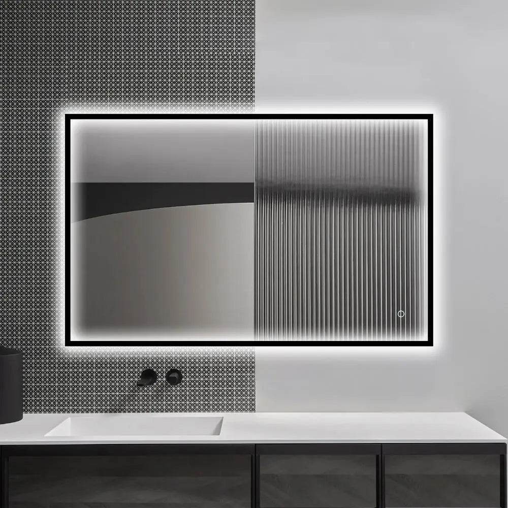 LEO Front & Backlit LED Lighted Mirror with Dimmer & Defogger - Available in 2 Sizes - Dreamwerks