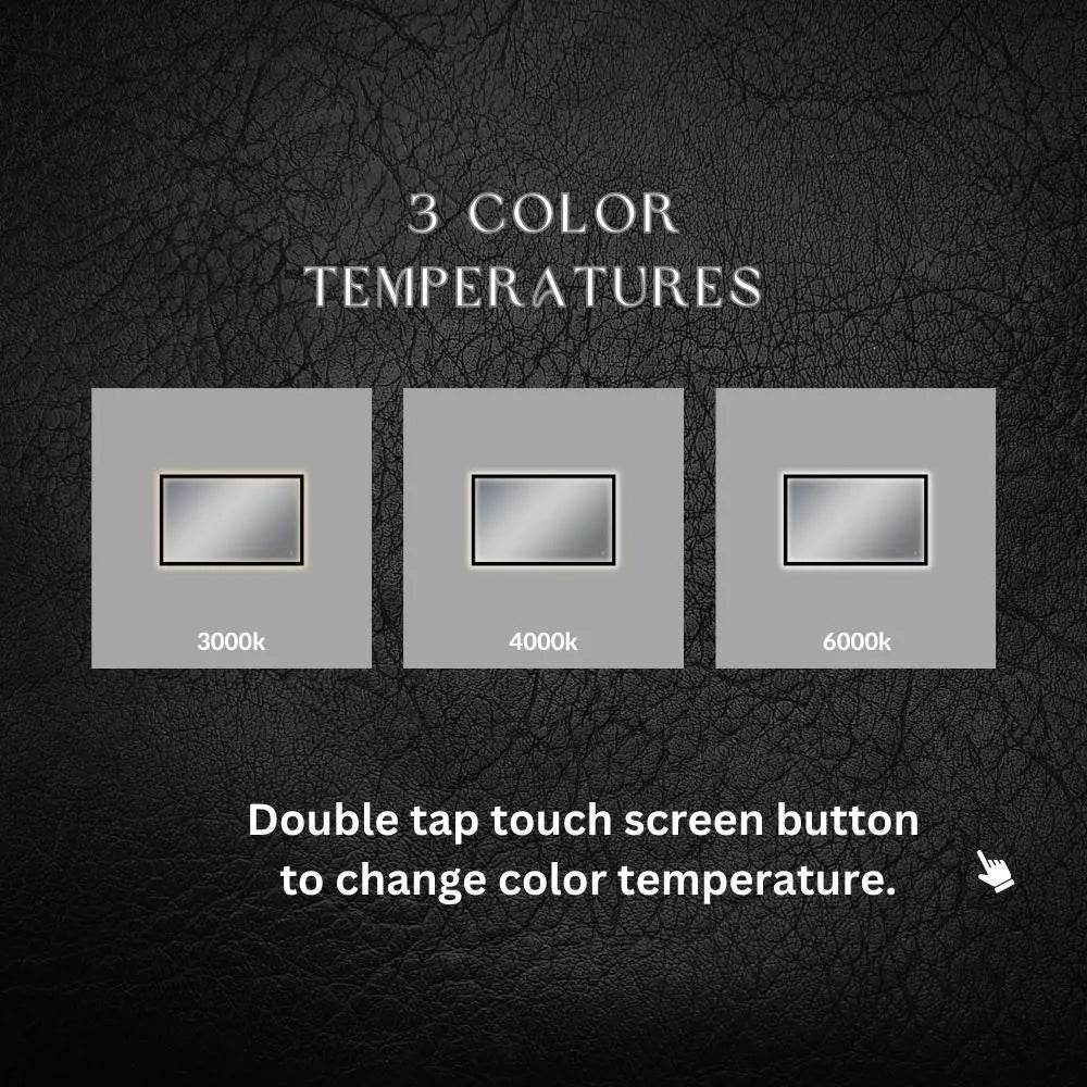 LEO Front & Backlit LED Lighted Mirror with Dimmer & Defogger - Available in 2 Sizes - Dreamwerks