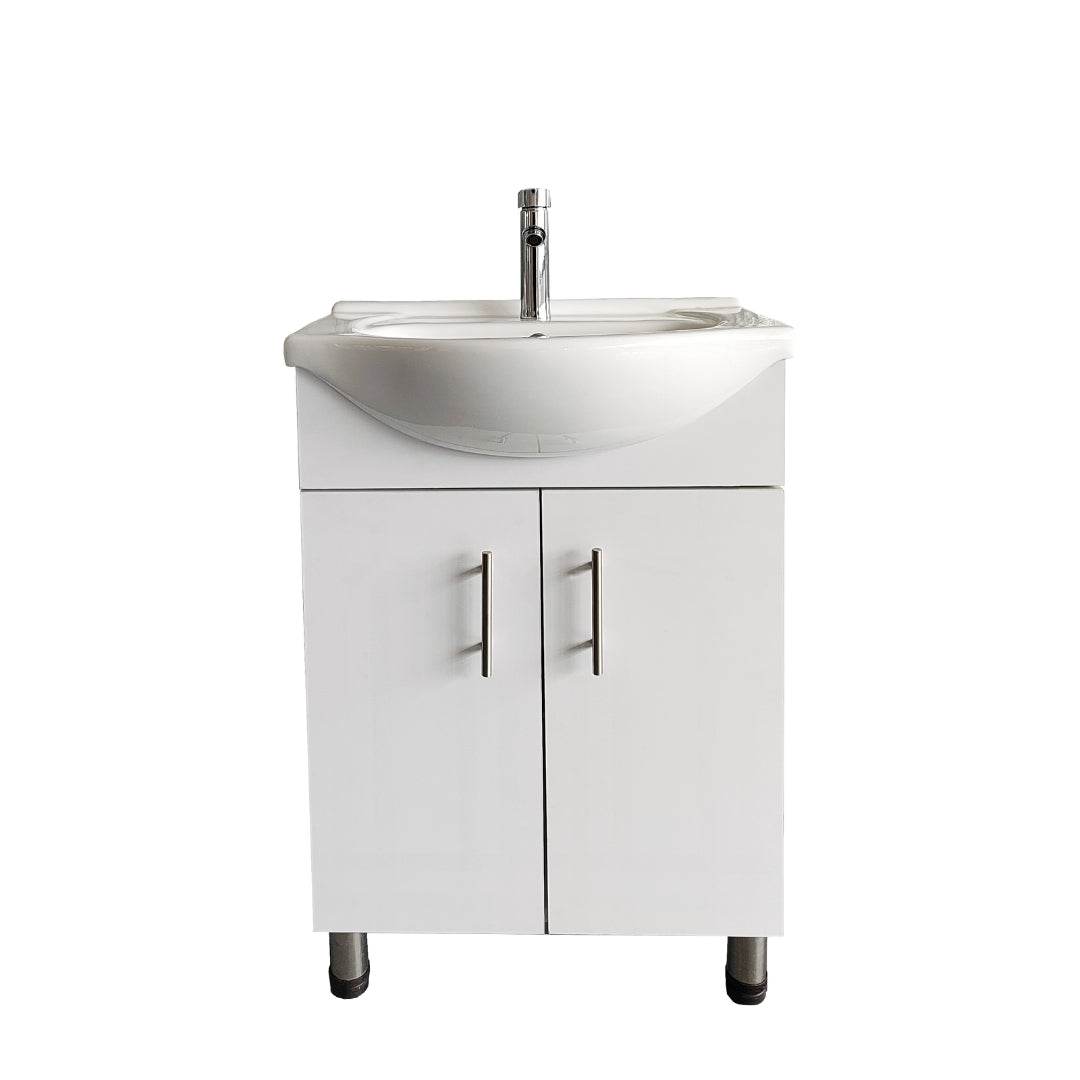 Lilly 24" W x 18" D x 34" H Euro-Style Vanity in White with Ceramic Vanity Top - Dreamwerks