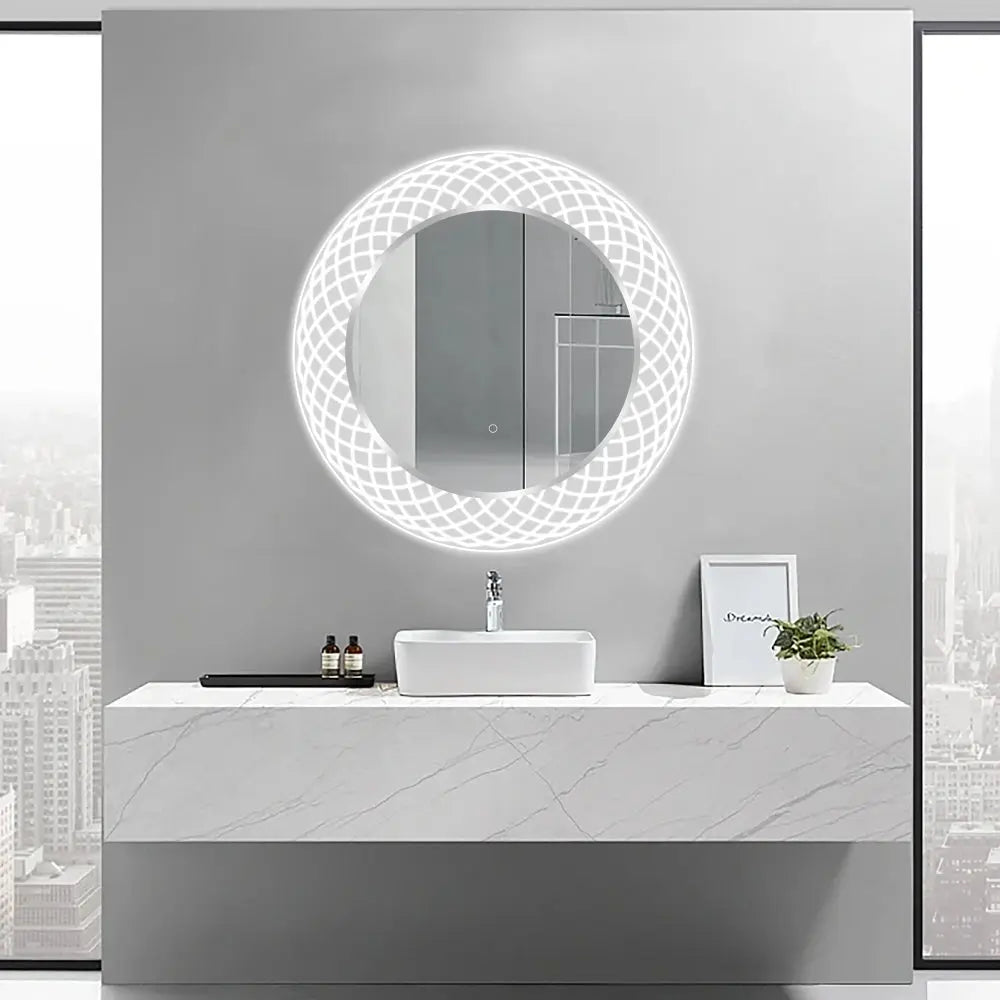 Liza Round LED Lighted Mirror with Dimmer & Defogger - Available in 2 Sizes Dreamwerks LED Mirror 24