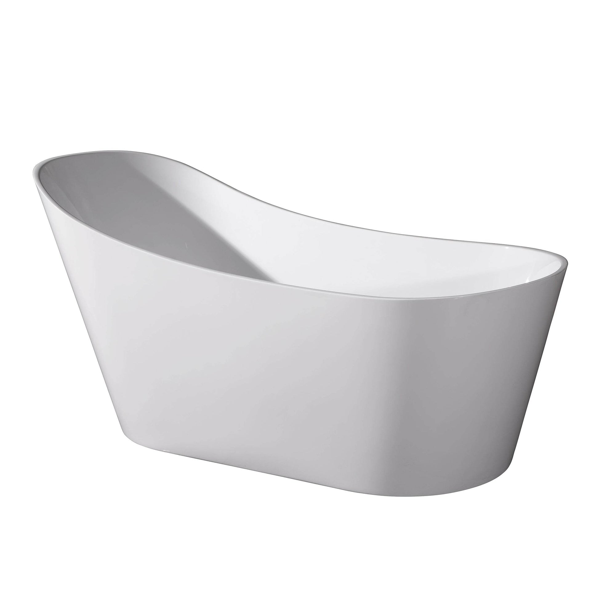 Dreamwerks 66.9" Acrylic Curved Flatbottom Bathtub in Glossy White - Dreamwerks