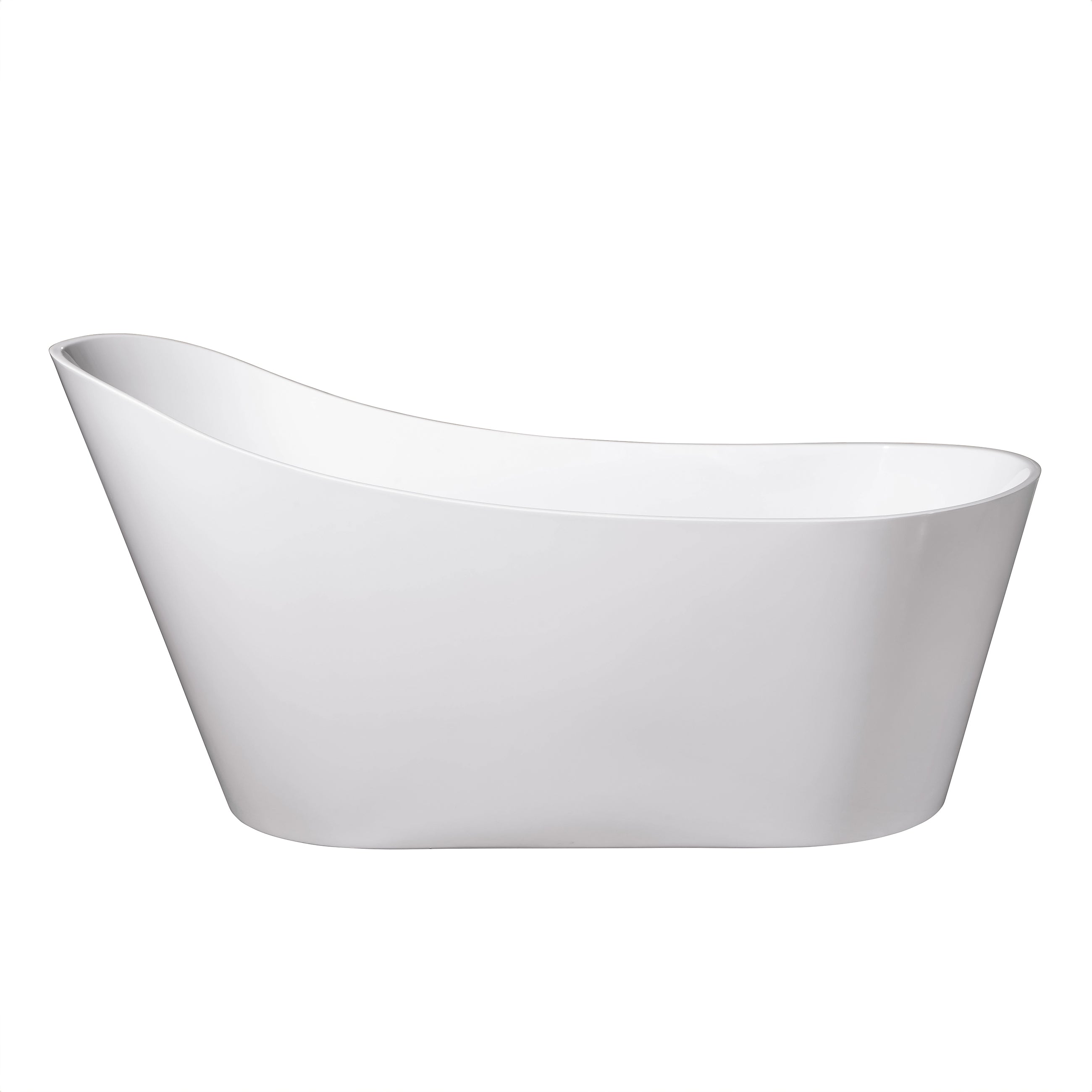 Dreamwerks 66.9" Acrylic Curved Flatbottom Bathtub in Glossy White - Dreamwerks