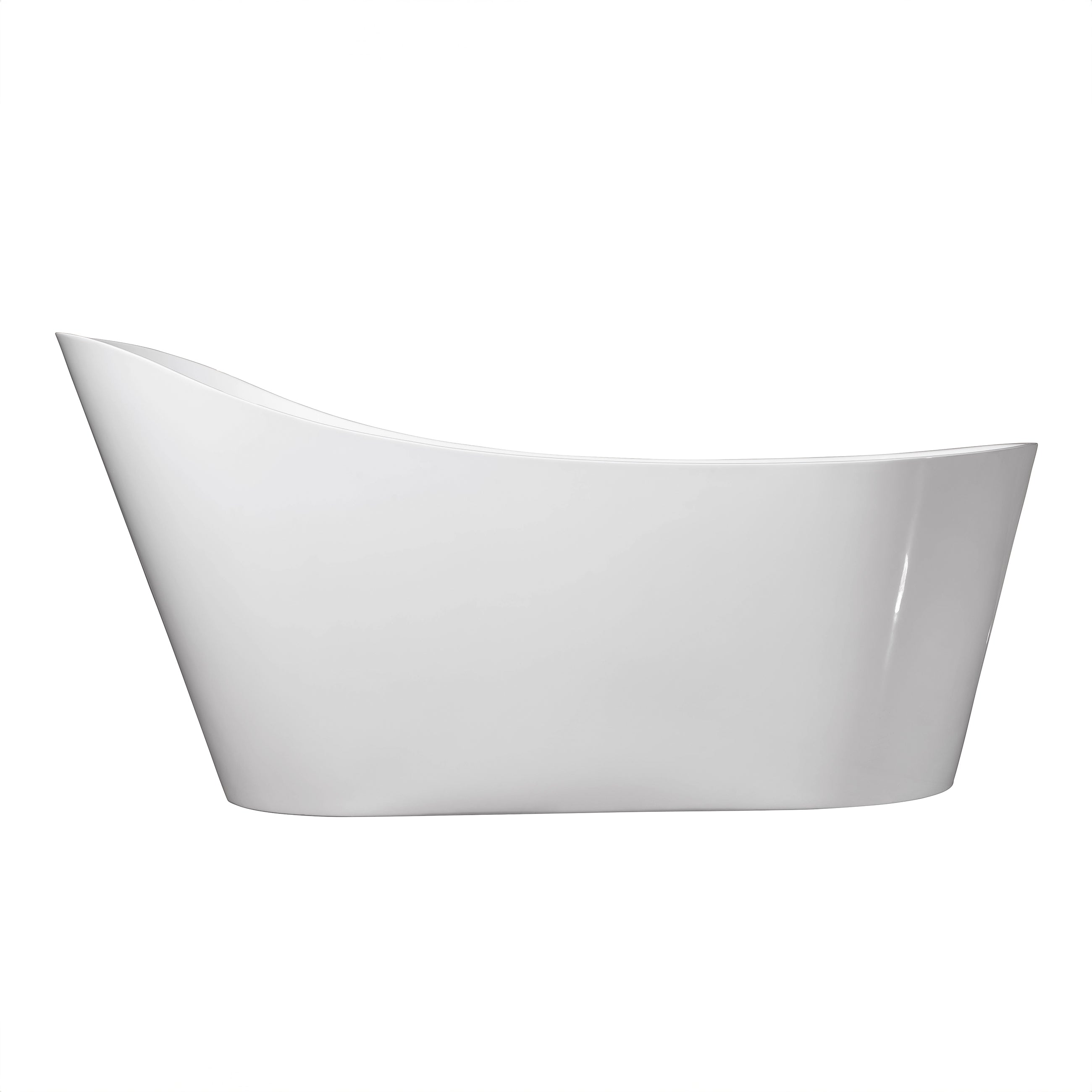 Dreamwerks 66.9" Acrylic Curved Flatbottom Bathtub in Glossy White - Dreamwerks