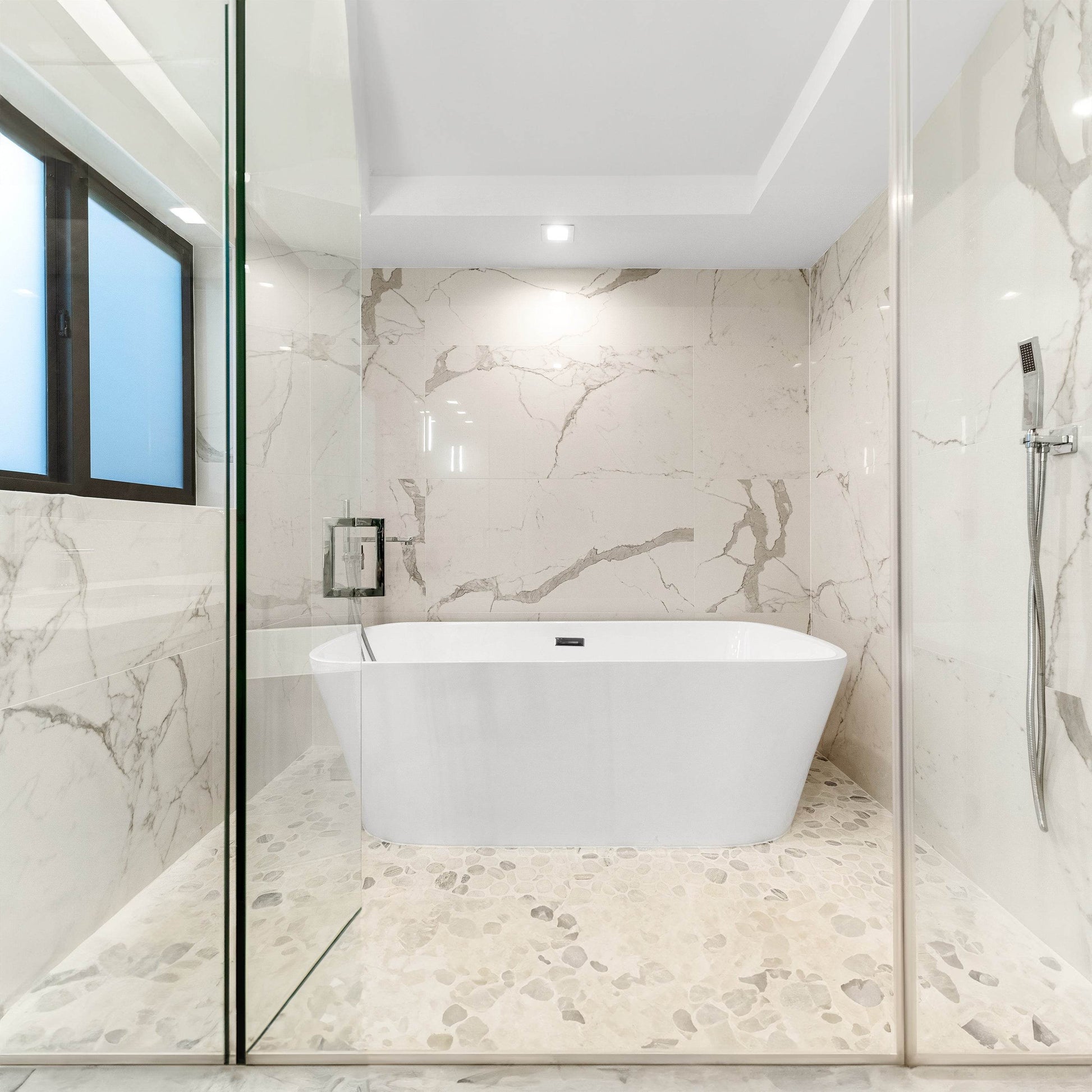 Dreamwerks 80 Gallon White Acrylic Rectangular Tub – Fiberglass Bathtub for Modern Baths