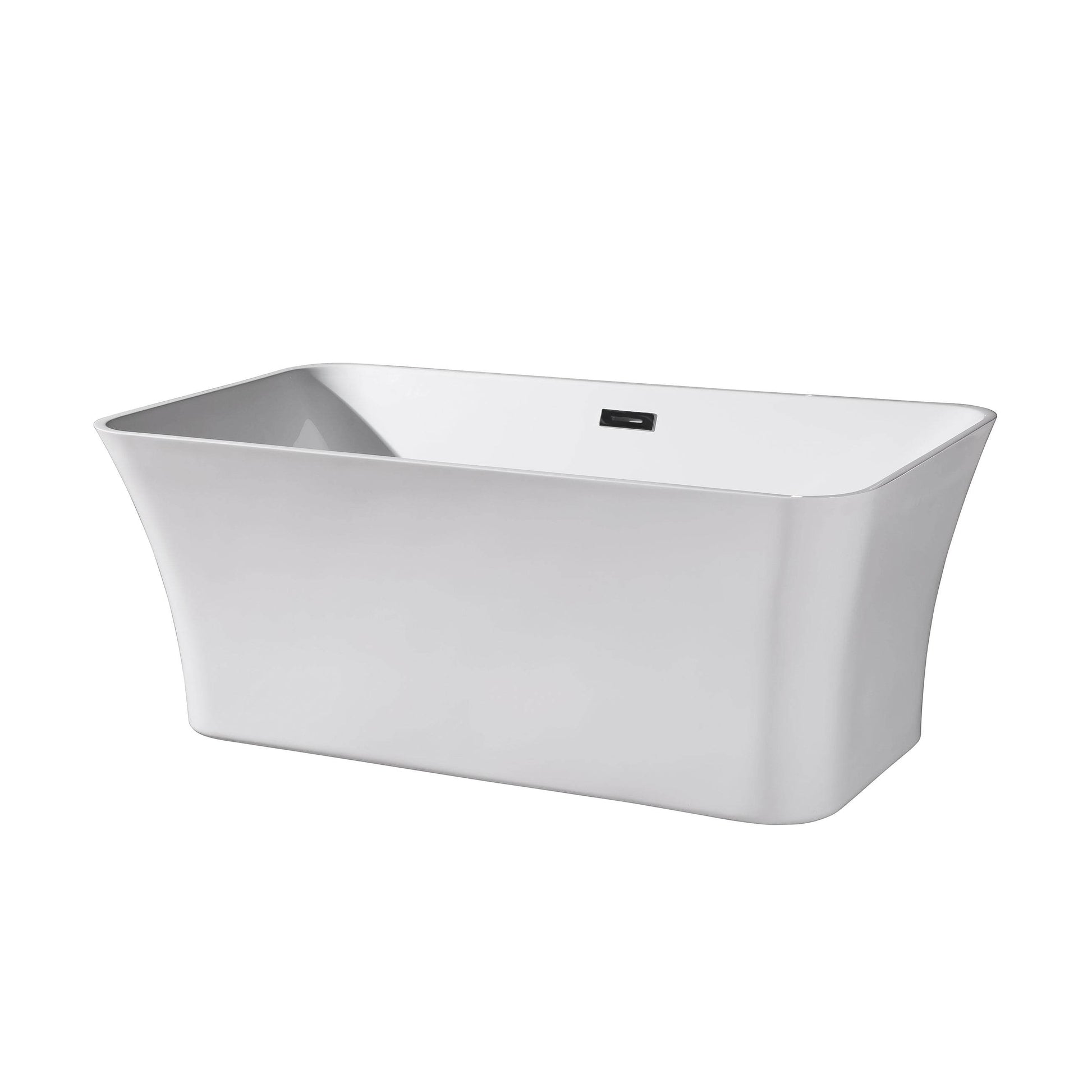 Dreamwerks 80 Gallon White Acrylic Rectangular Tub – Fiberglass Bathtub for Modern Baths