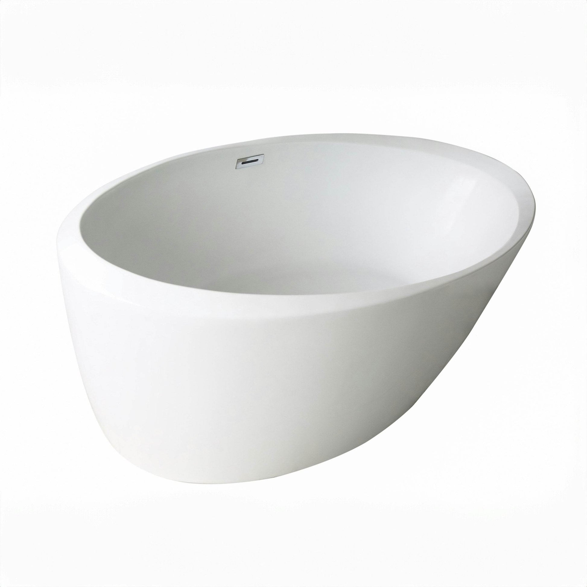 Luxury freestanding Acrylic Flatbottom oval fiberglass bathtub in glossy white – Dreamwerks