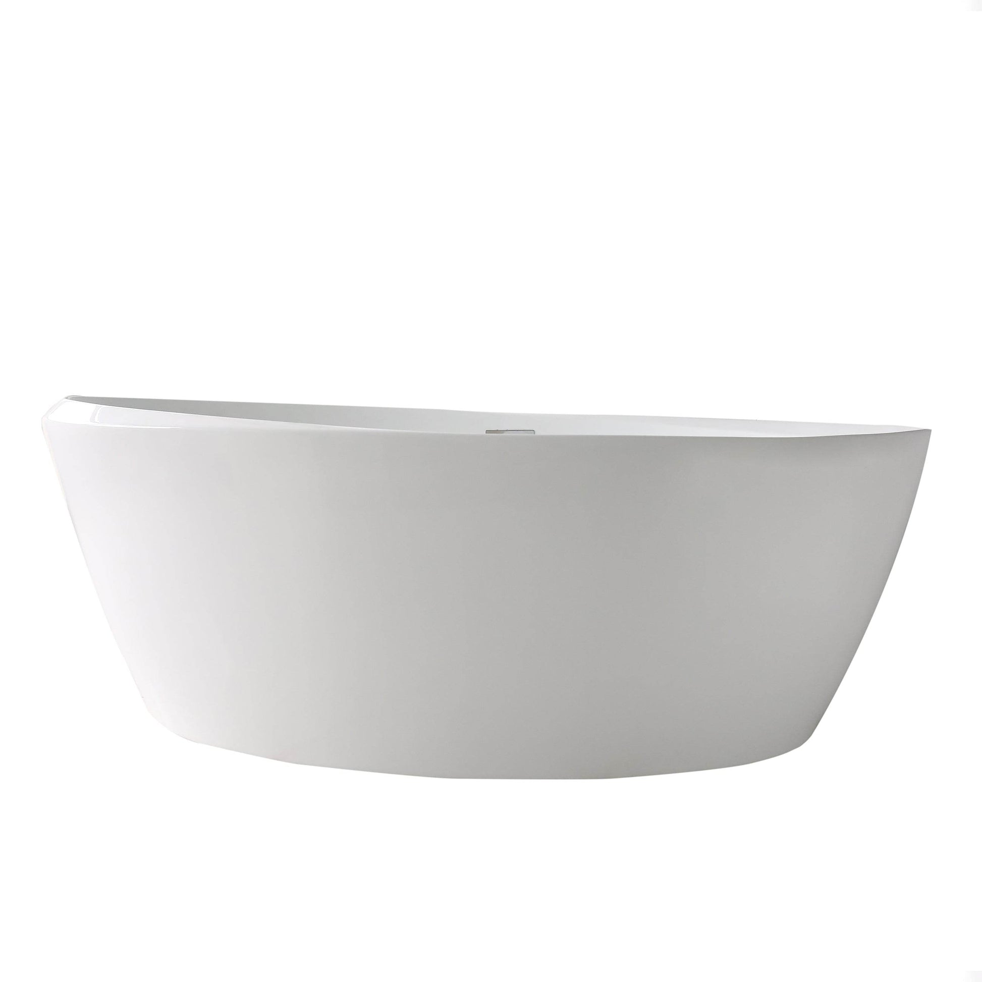 Luxury freestanding Acrylic Flatbottom oval fiberglass bathtub in glossy white – Dreamwerks