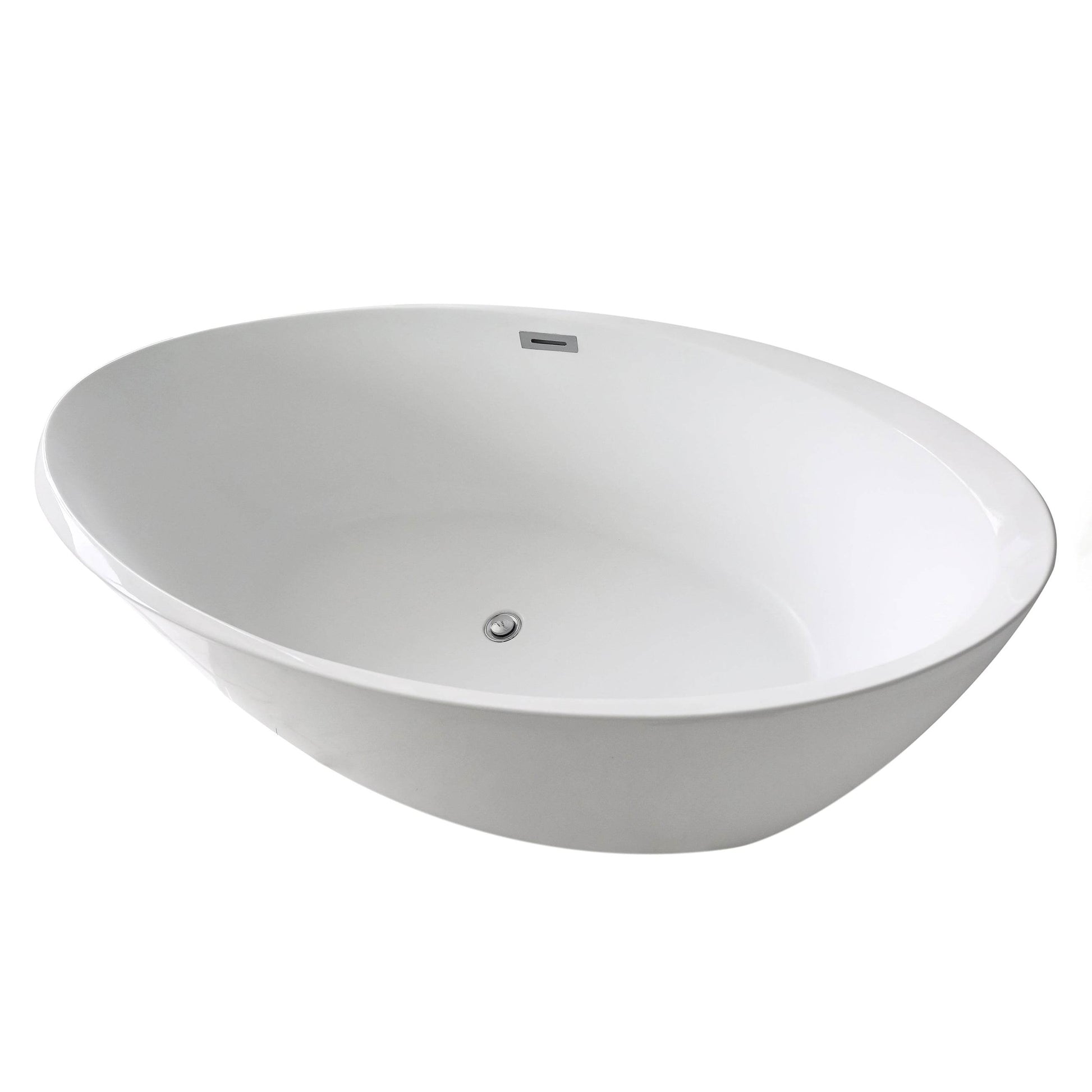 Luxury freestanding Acrylic Flatbottom oval fiberglass bathtub in glossy white – Dreamwerks