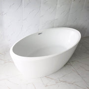 Luxury freestanding Acrylic Flatbottom oval fiberglass bathtub in glossy white – Dreamwerks