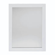 Maison 24 inch solid wood contemporary vanity mirror with beveled glass, white lacquered finish