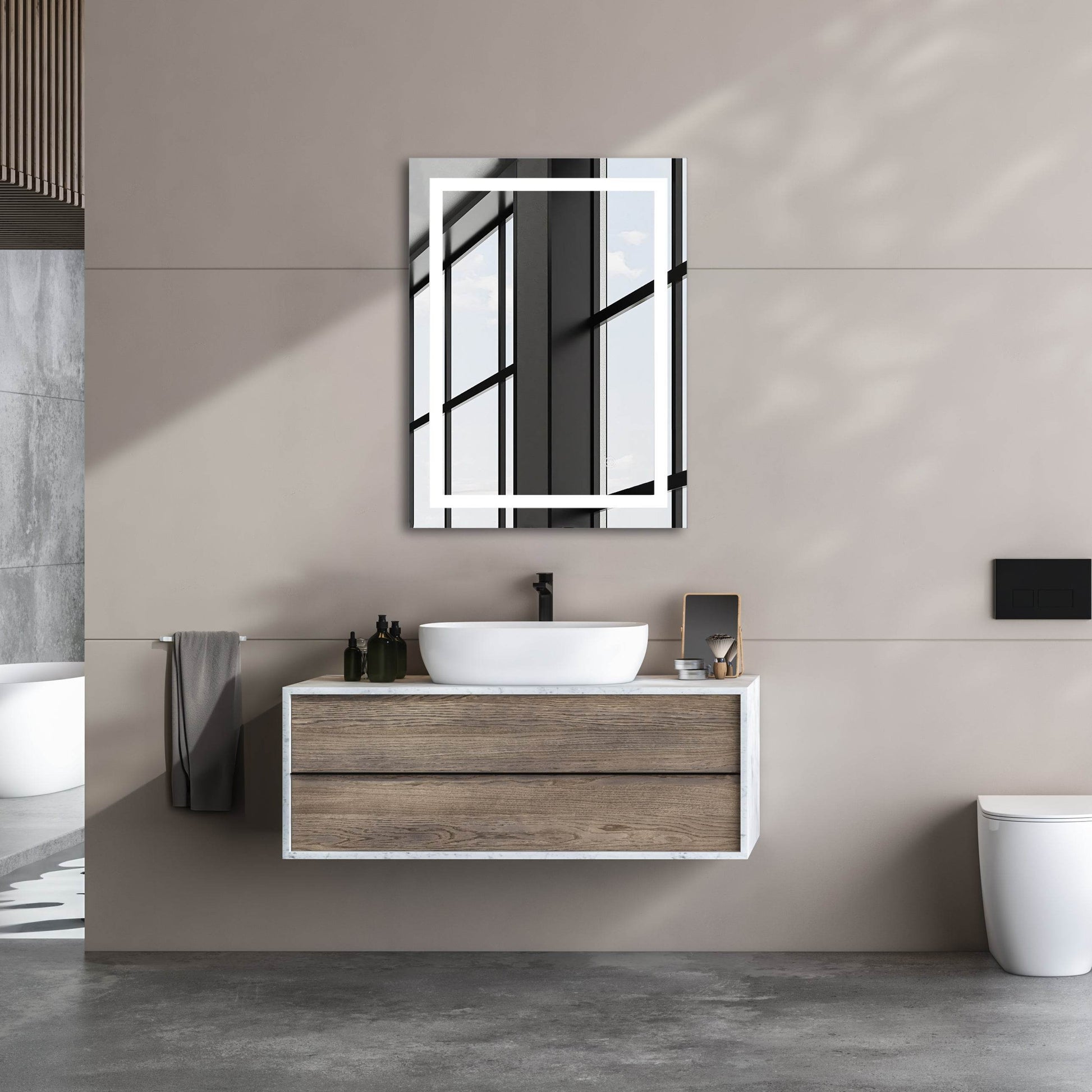 Riga Defogger Mirror with Dimmable LED – Luxury Illuminated Wall Mirror in 4 Sizes | Dreamwerks